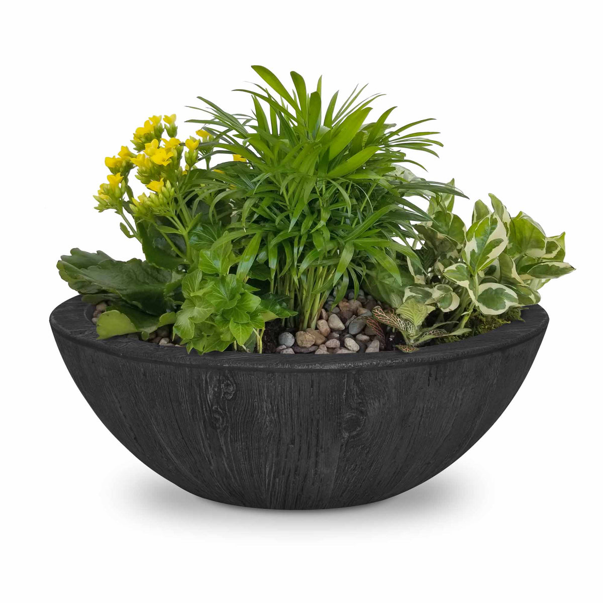 The Outdoor Plus Sedona Planter Bowl – Wood Grain