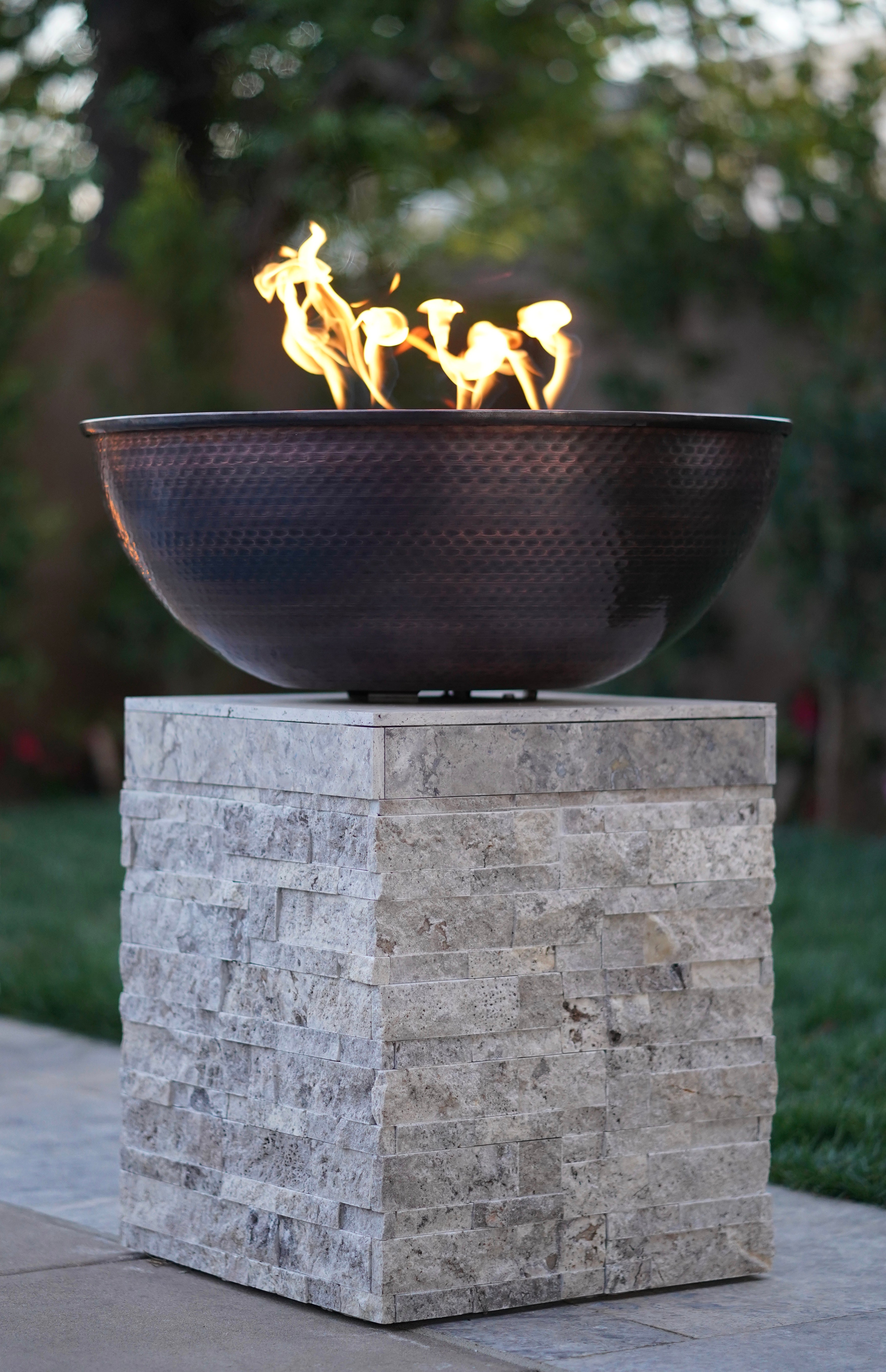The Outdoor Plus 27" Sedona Hammered Patina Copper Fire Bowl