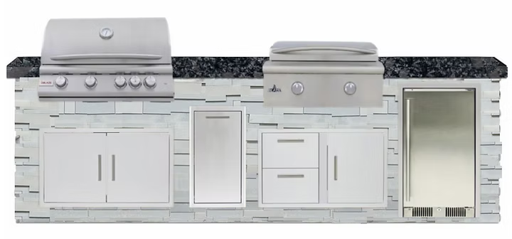 Tru Innovative Outdoor 12 Ft Deluxe Kitchen Island Cabinet