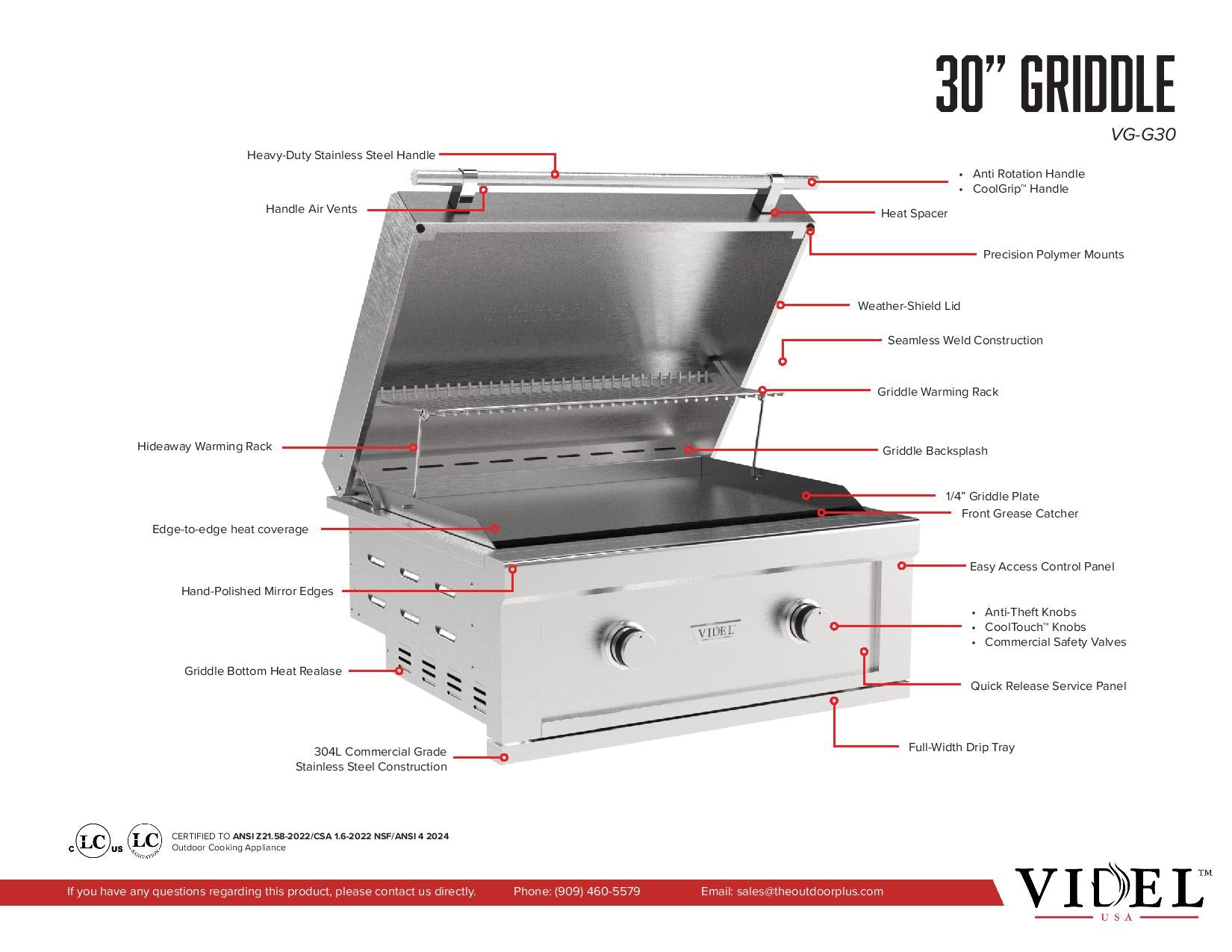 Videl Gran Plancha 30" Flat Top Griddle