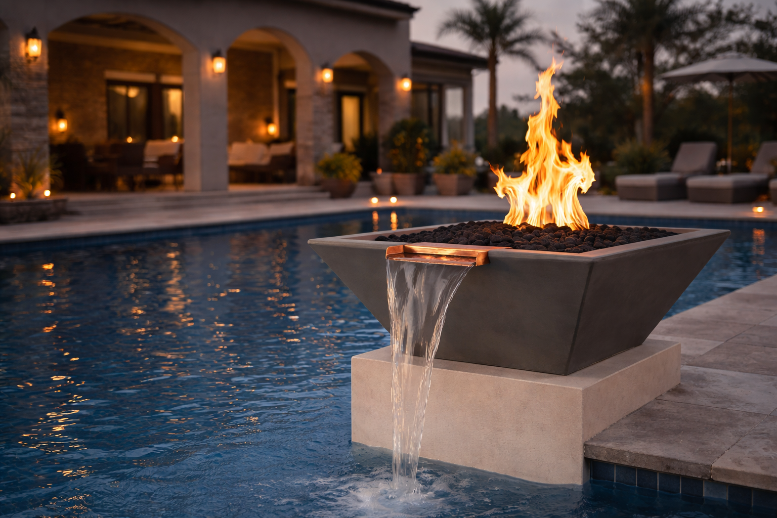 The Outdoor Plus - Maya GFRC Fire & Water Bowl - Ash