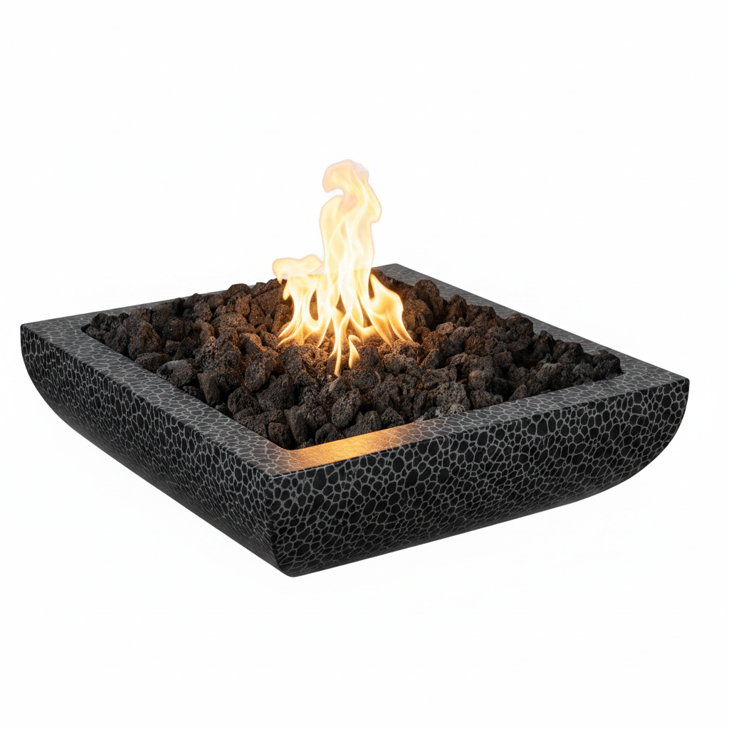 Avalon Fire Bowl - Grey Vein Powder Coat