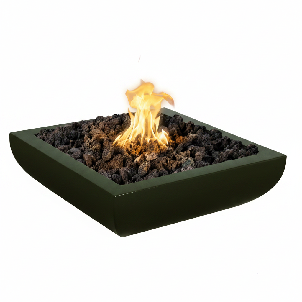 Avalon Fire Bowl - Olive Green Powder Coat