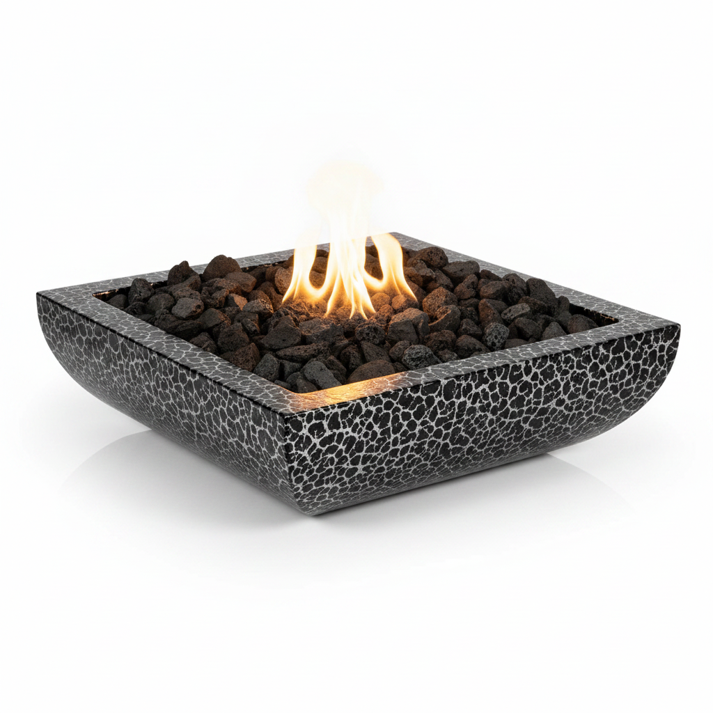 Avalon Fire Bowl - Silver Vein Powder Coat