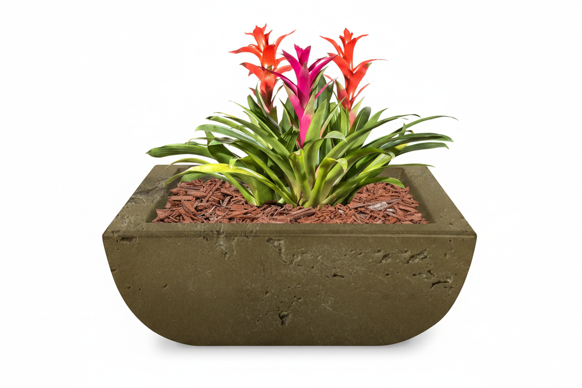 Avalon GFRC Planter – Rustic Moss Stone