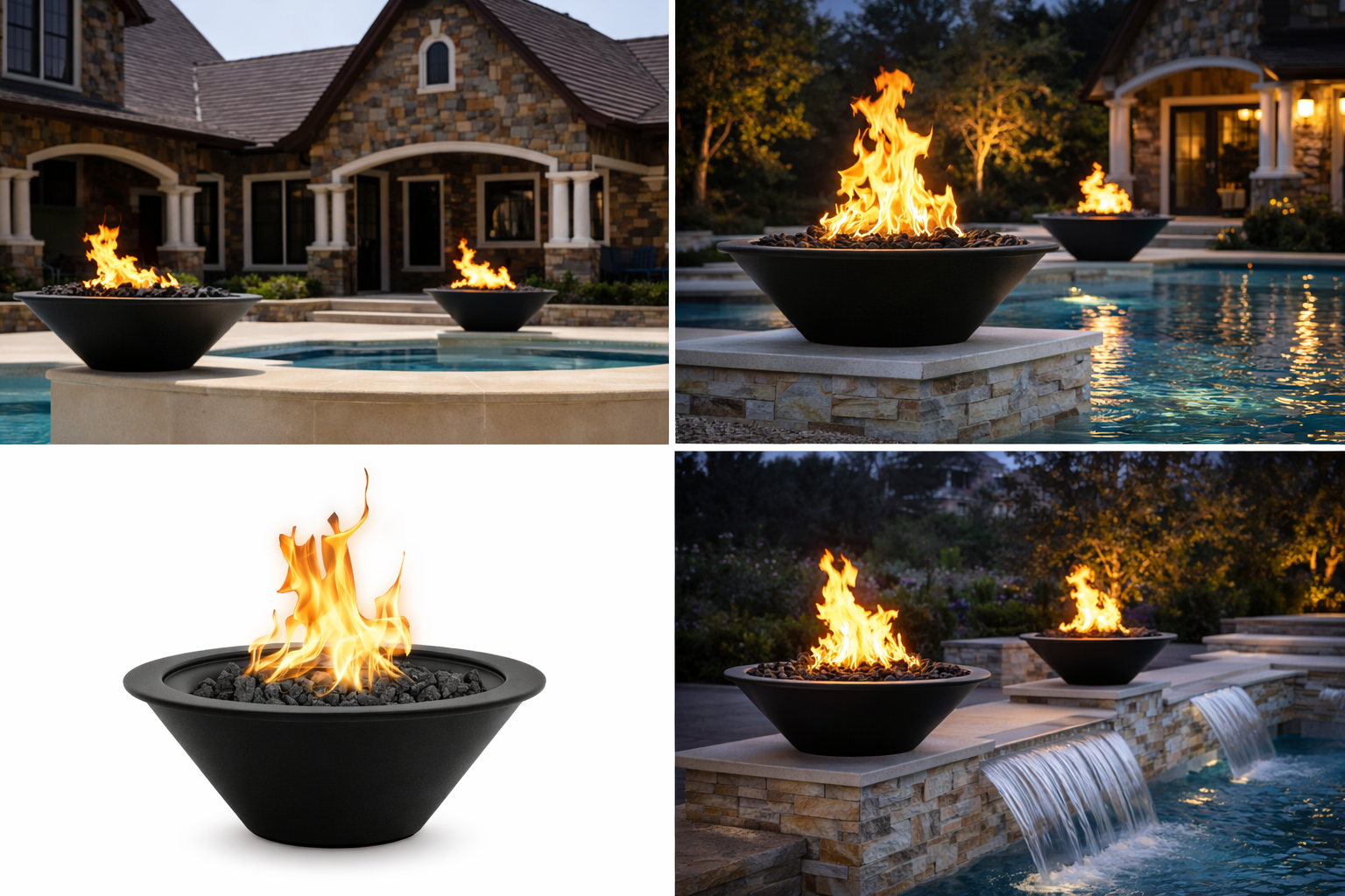 The Outdoor Plus Round - Cazo Powder Coated Metal Fire Bowl - Black