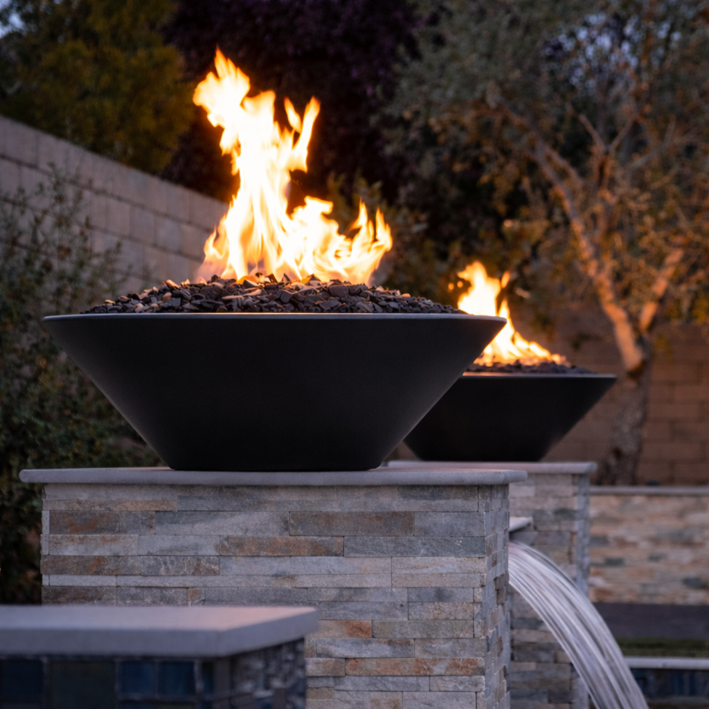 The Outdoor Plus Round - Cazo Powder Coated Metal Fire Bowl - Black