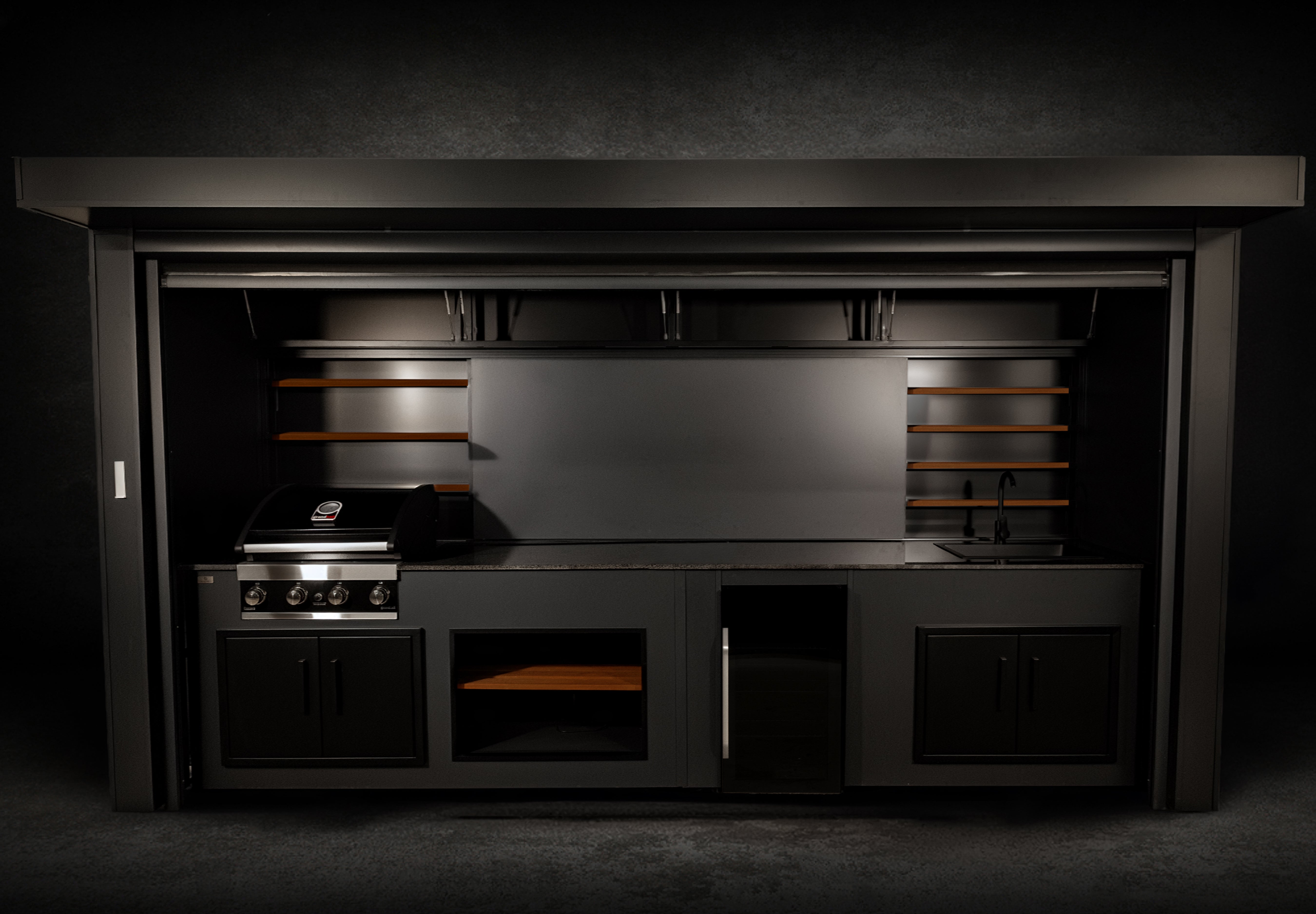 Grillandia Roll Cabana Pro Covered Outdoor Kitchen with Flexible Cabana Station