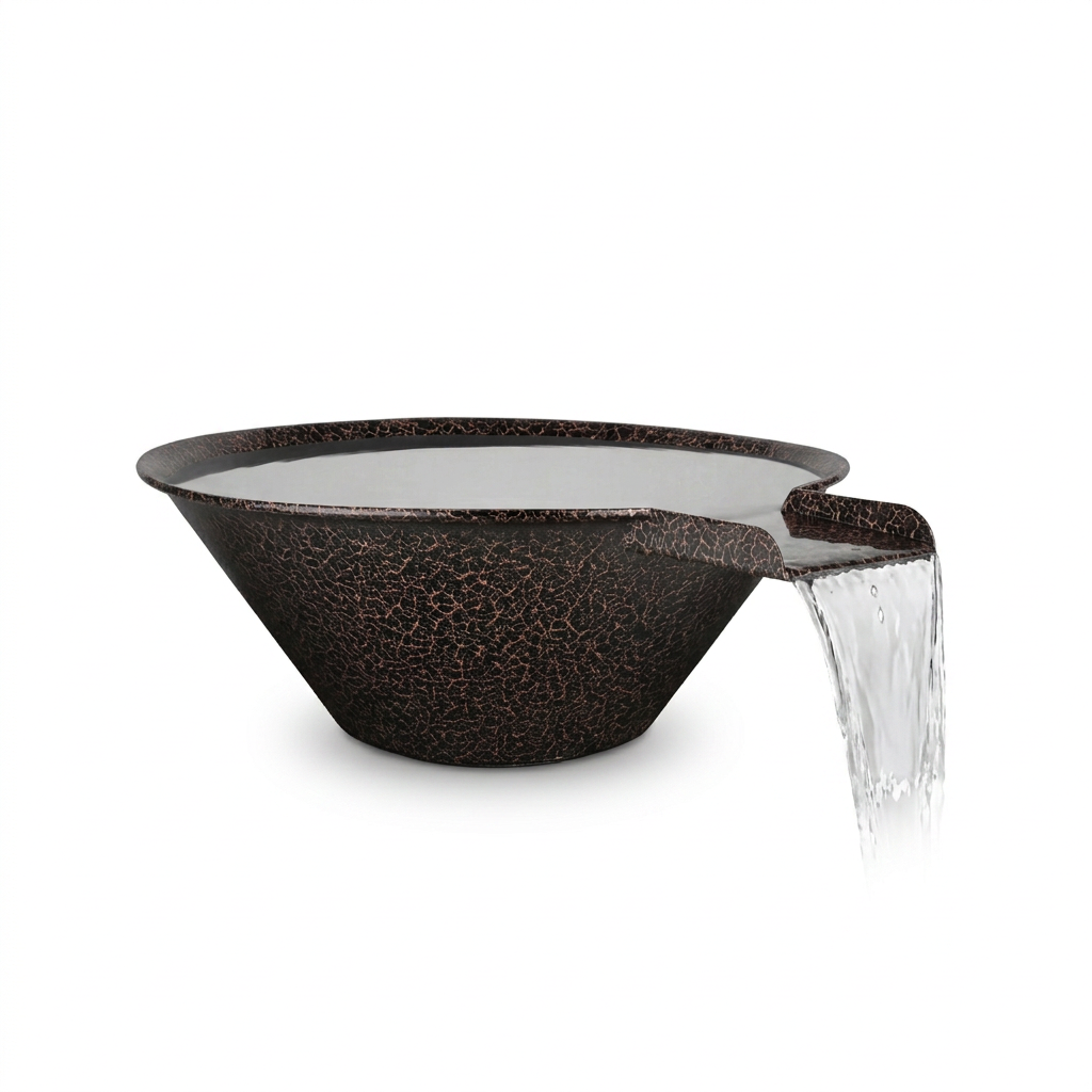 Cazo Copper Vein water bowl with cleaned white background