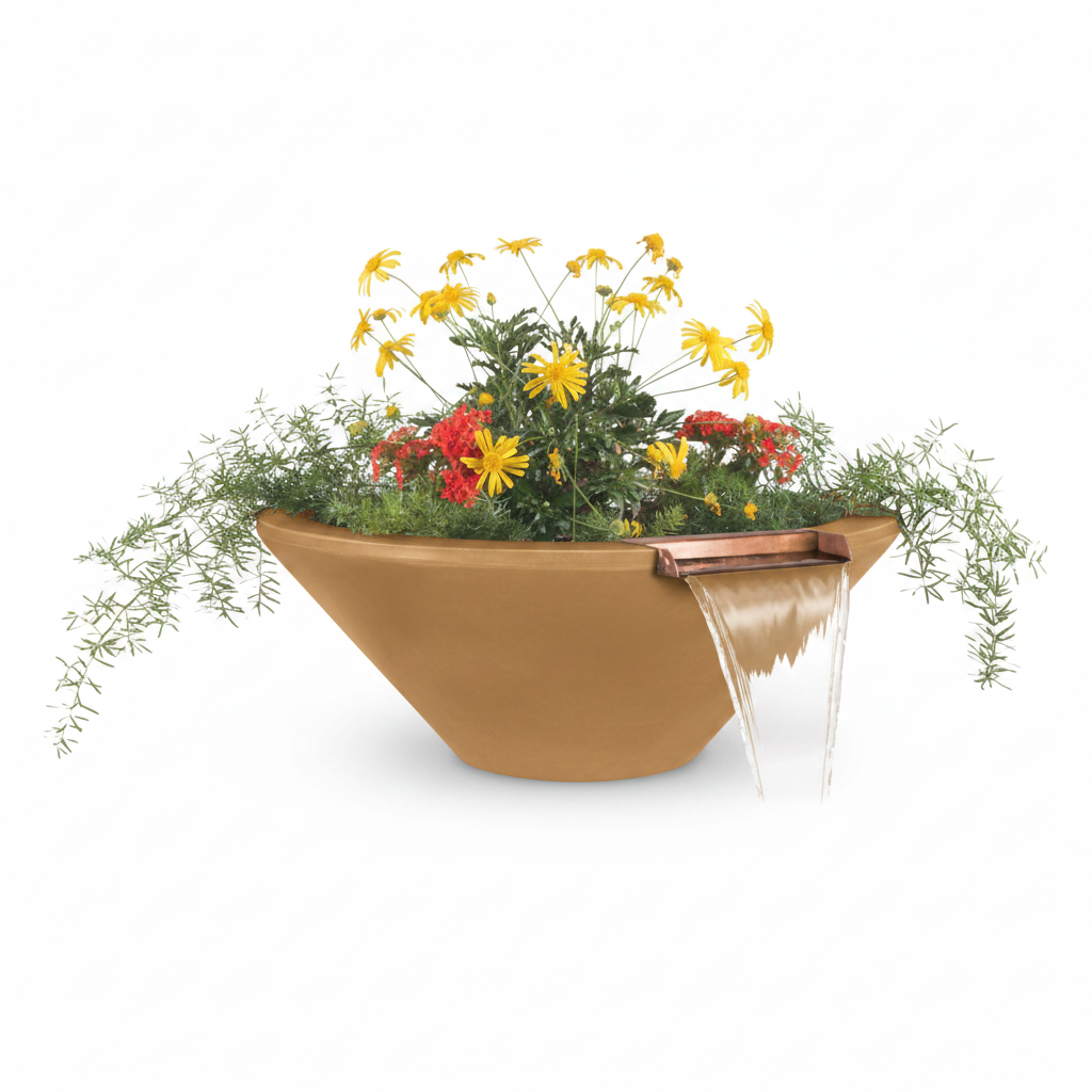 Cazo Planter & Water Bowl - Metallic Bronze