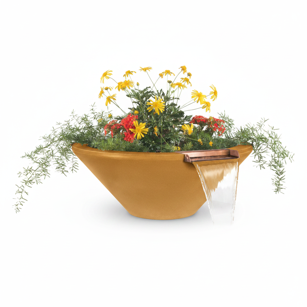 Cazo Planter & Water Bowl - Metallic Copper