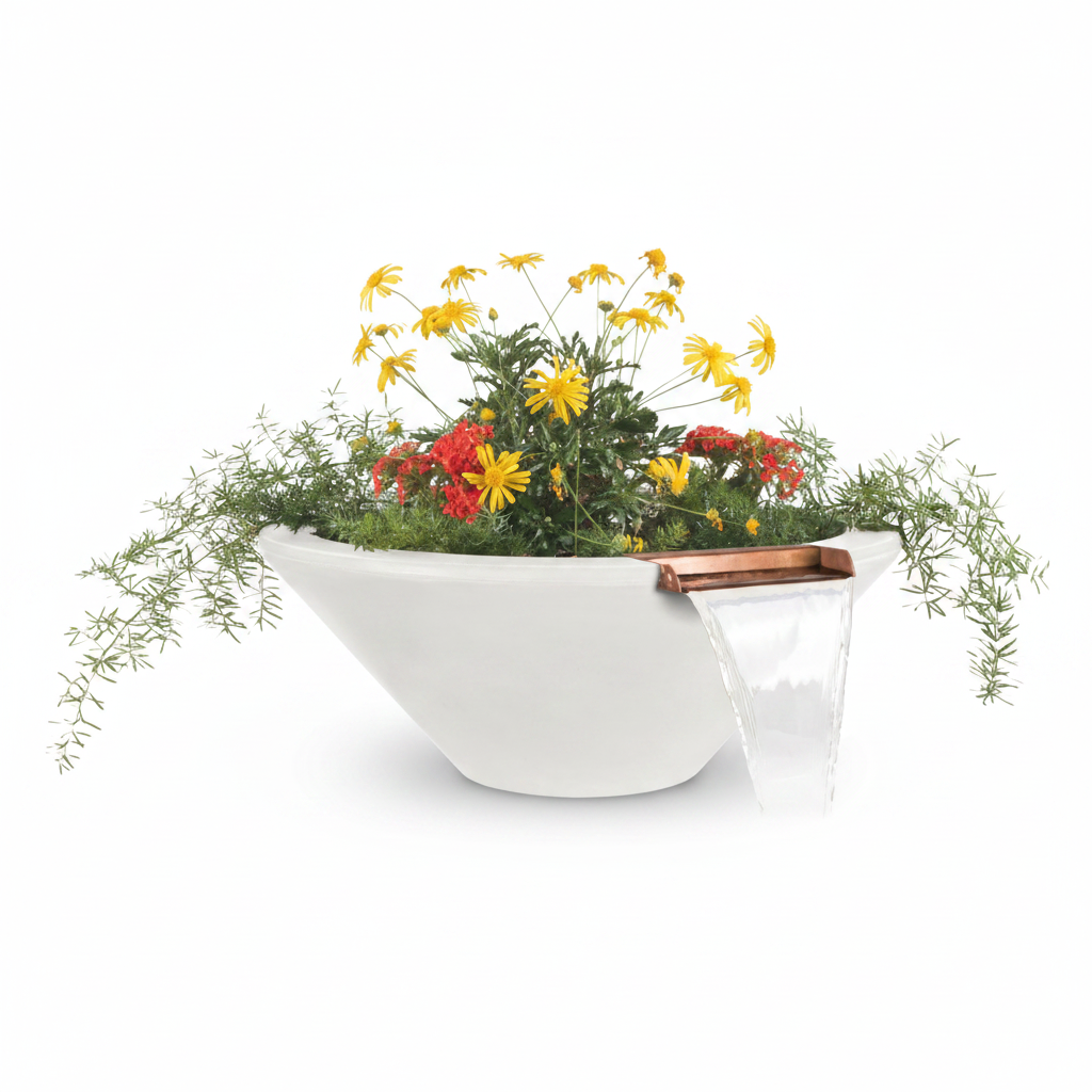 Cazo Planter & Water Bowl - Metallic Pearl