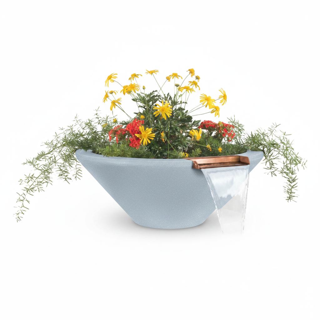 Cazo Planter & Water Bowl - Metallic Silver