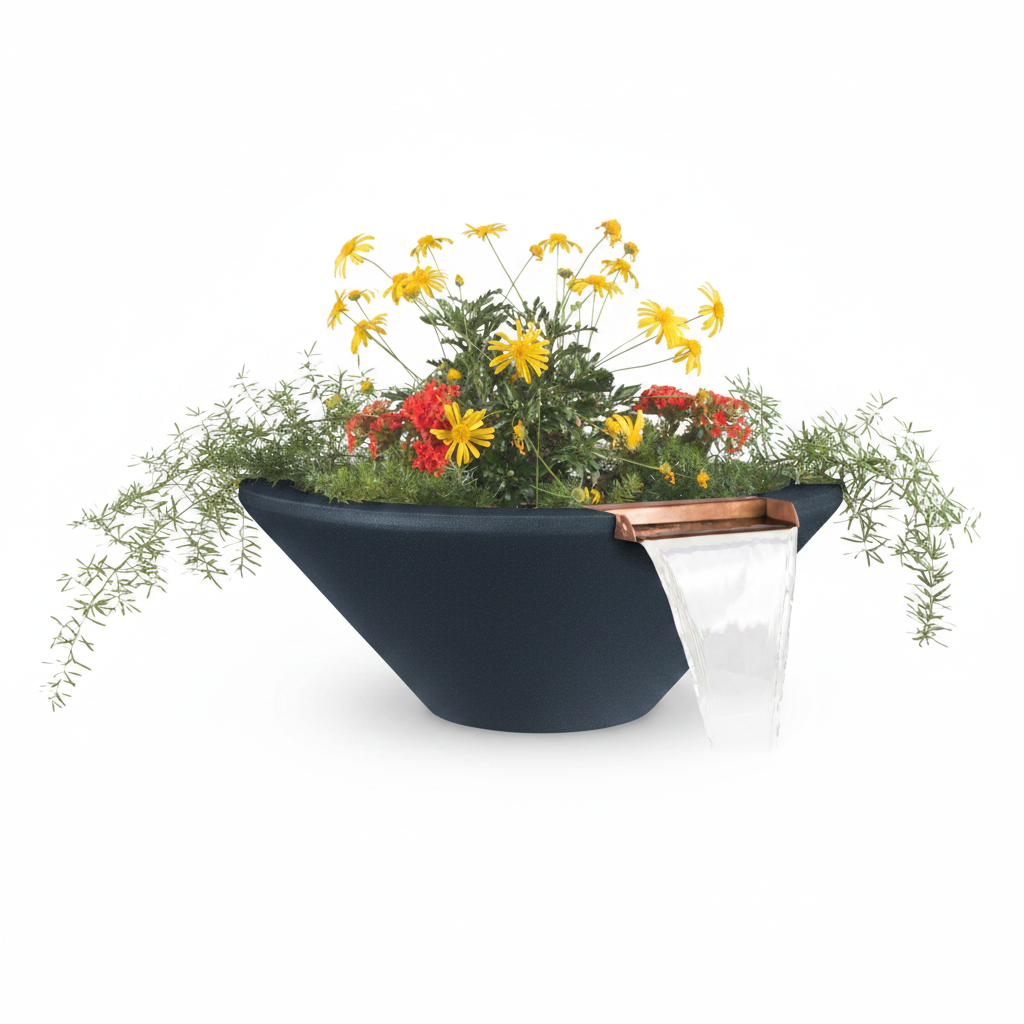 Cazo Planter & Water Bowl - Metallic Slate