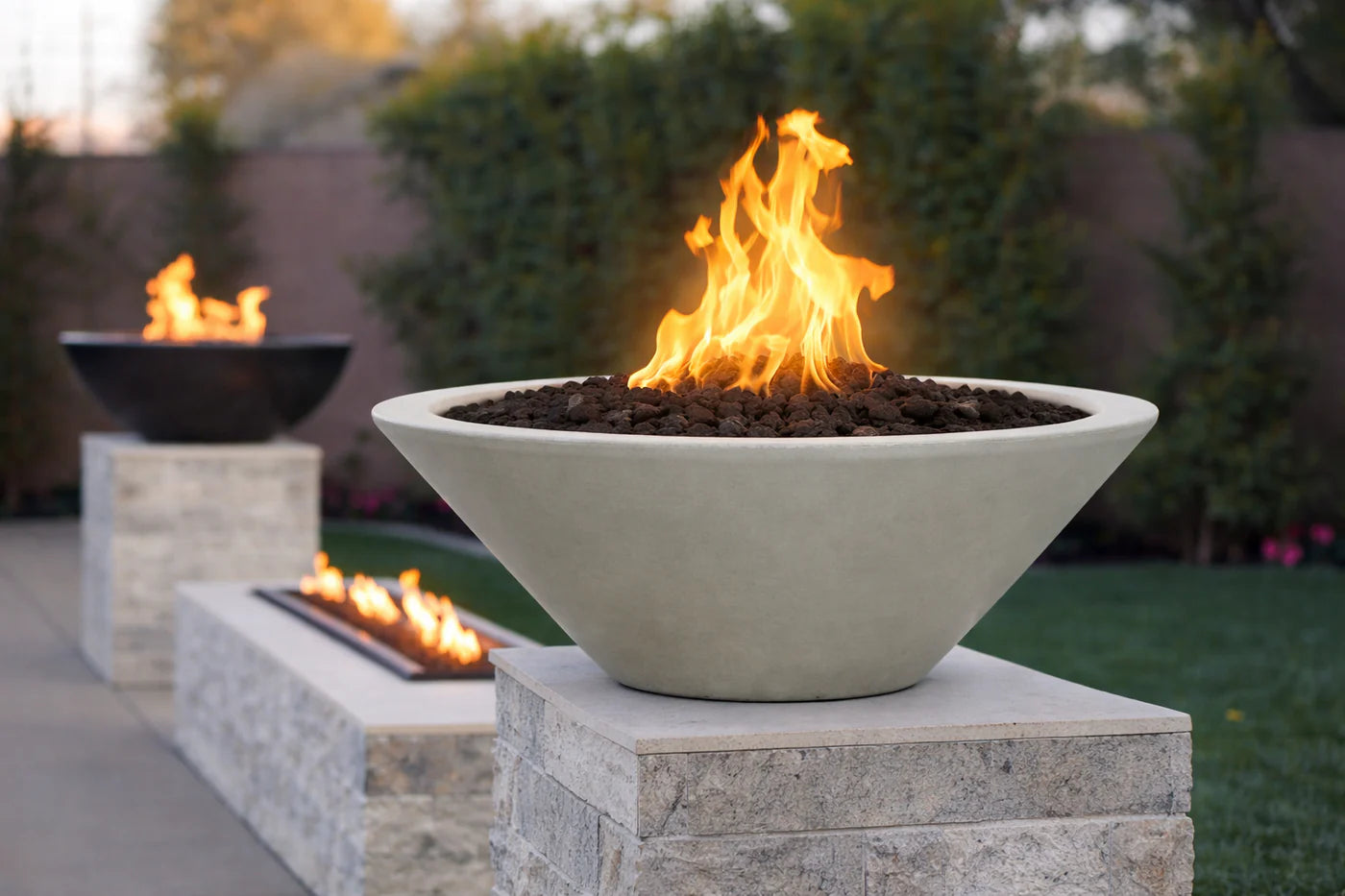 The Outdoor Plus Round Cazo GFRC Concrete Fire Bowl - Ash
