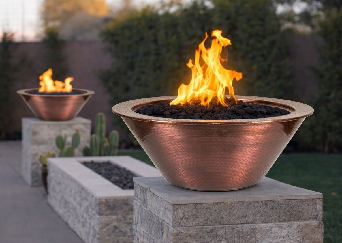 The Outdoor Plus Cazo Hammered Copper Fire Bowl
