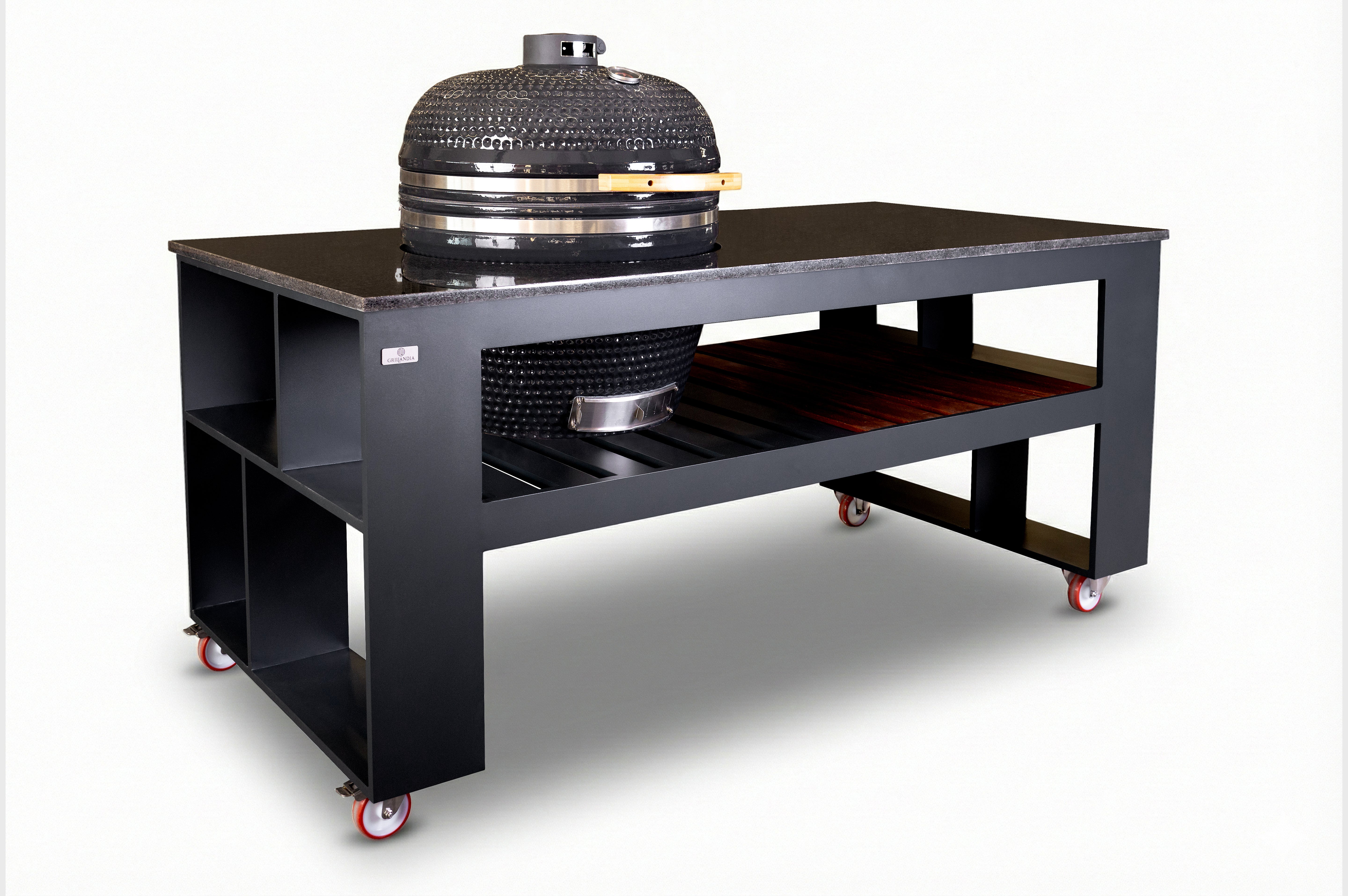 Grillandia Egg Wagon Mobile Outdoor Kamado Grill Table with Granite Worktop