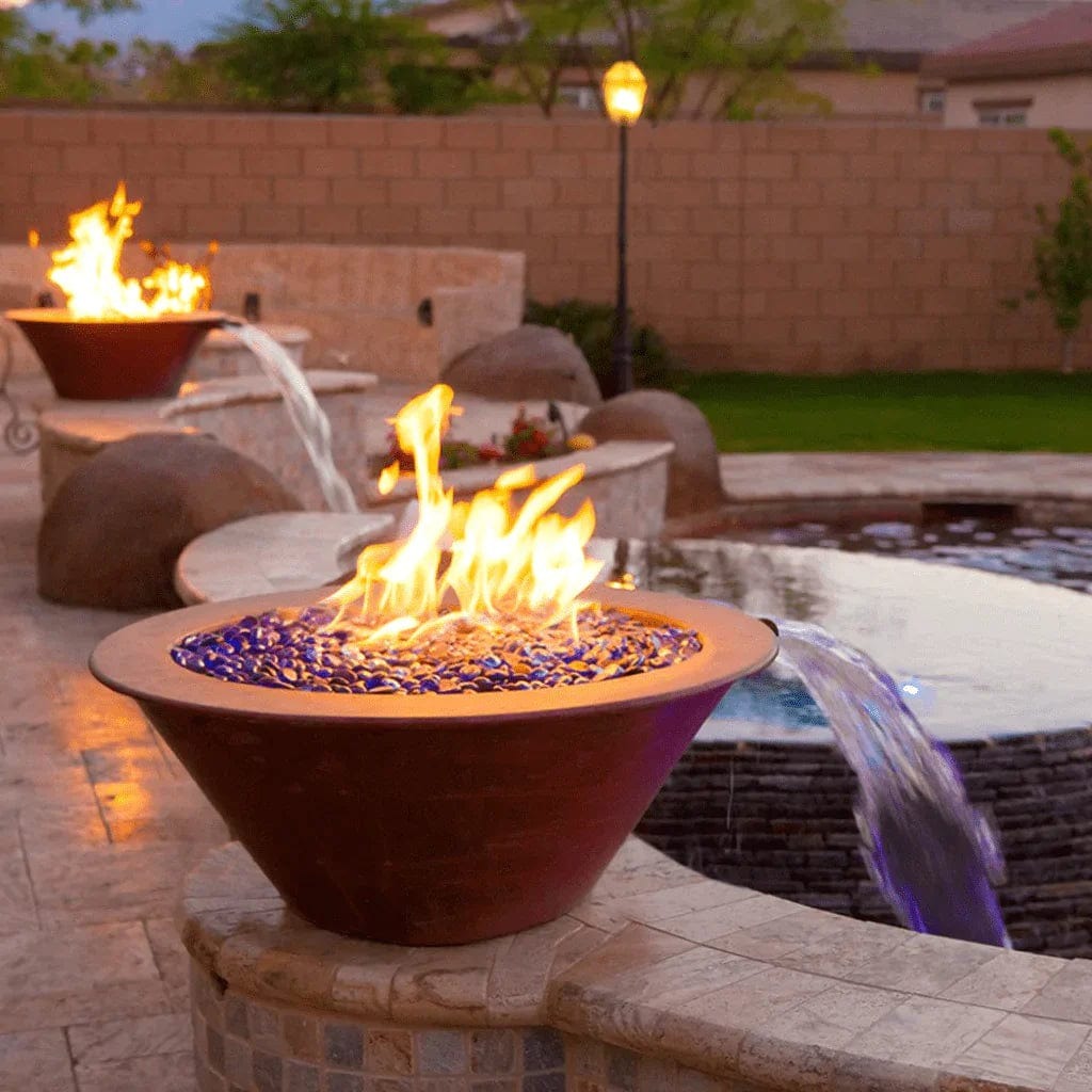 The Outdoor Plus Cazo Hammered Copper Fire & Water Bowl