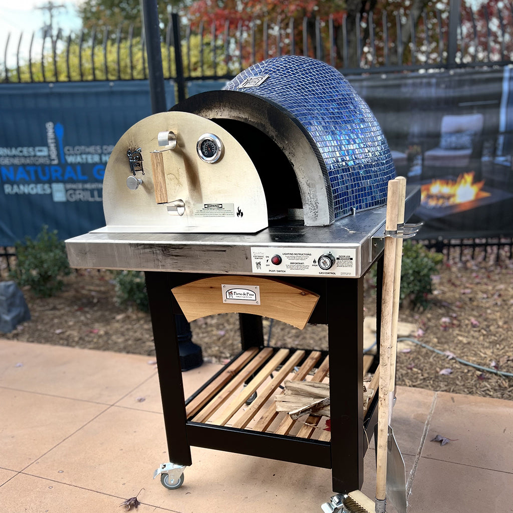 Forno de Pizza Portable Hybrid Gas/Wood Forno Style Pizza Oven with Electronic Ignition