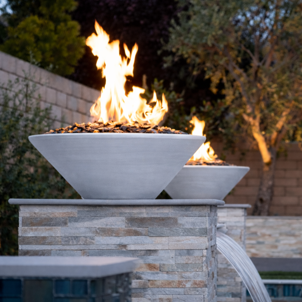 The Outdoor Plus Round Cazo Powder Coated Metal Fire Bowl - Gray