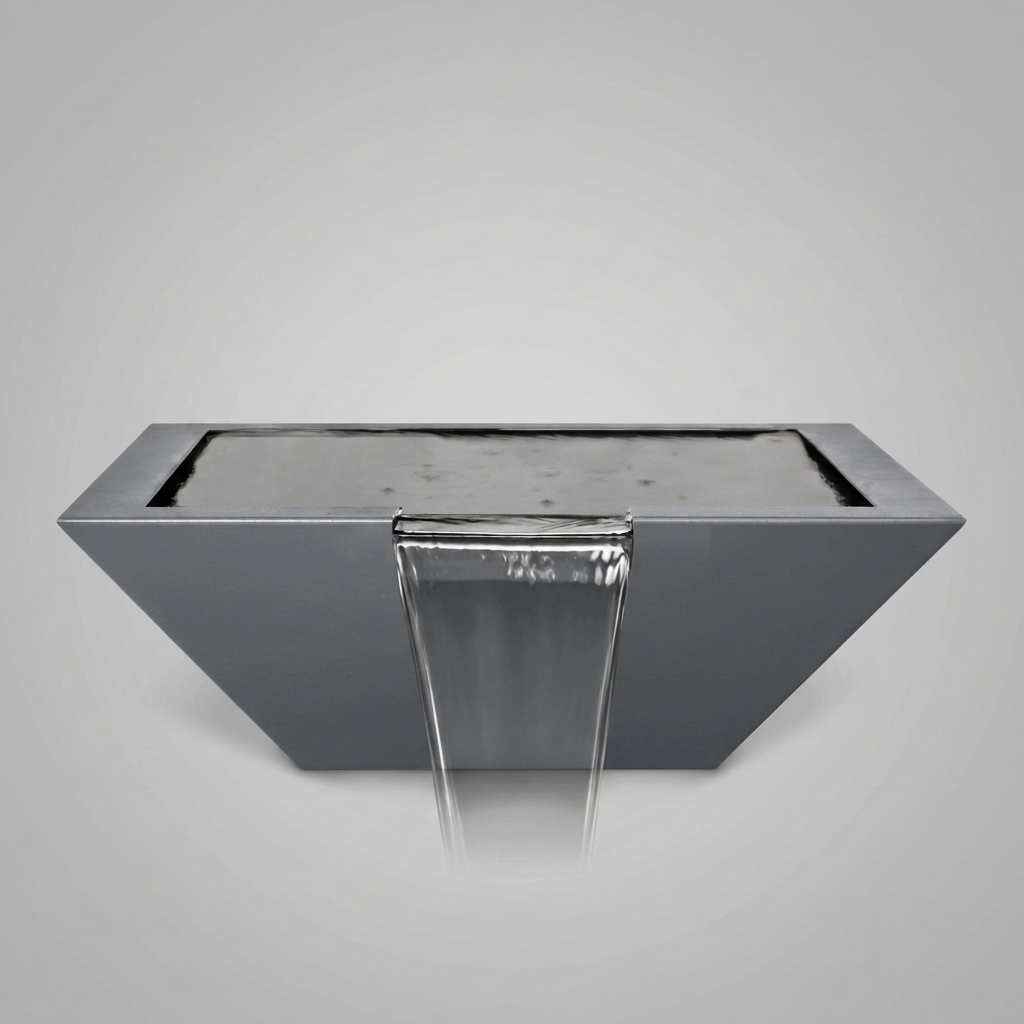 Maya powder-coated water bowl in Grey on a soft gray background