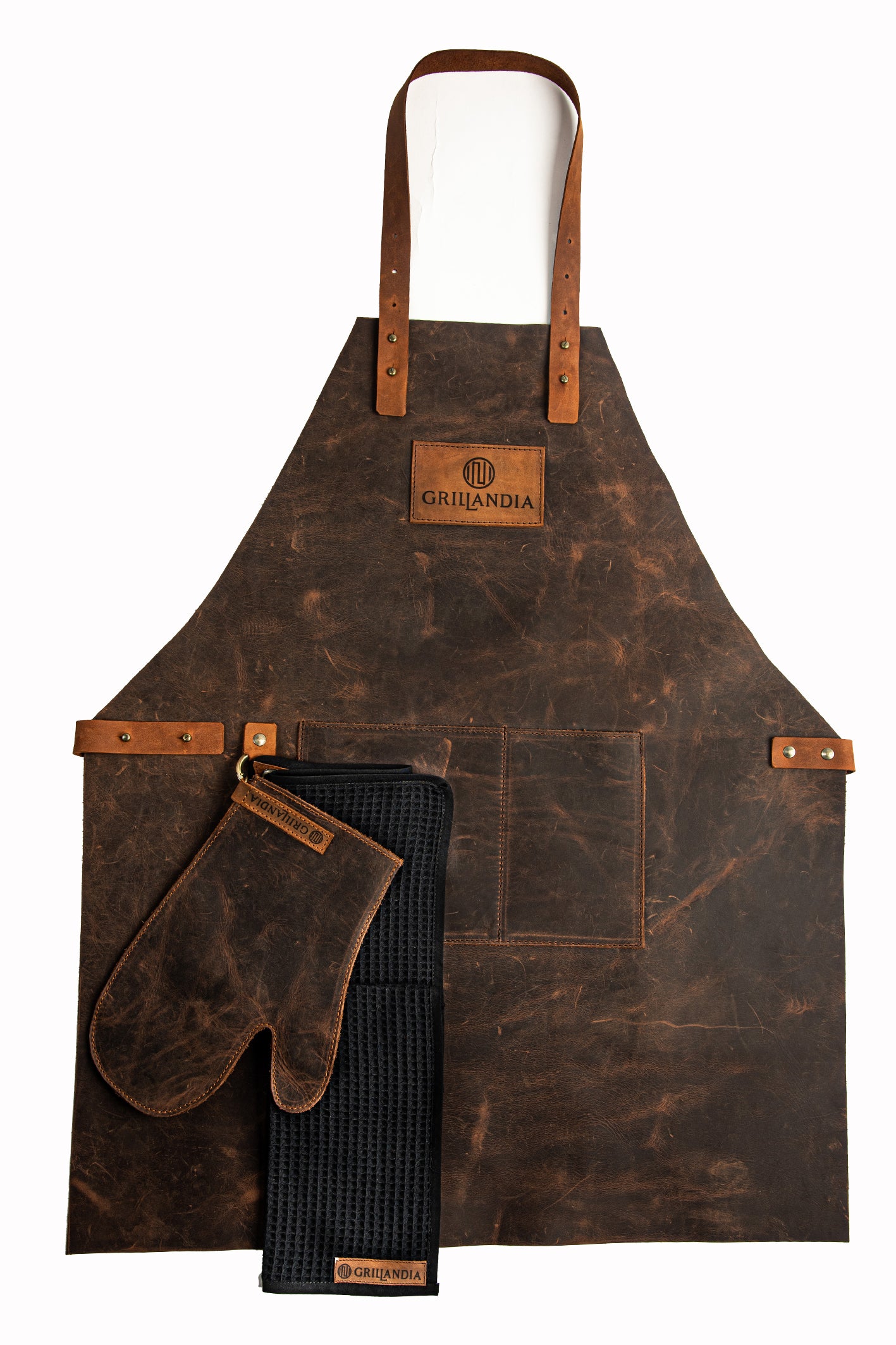 Grillandia BBQ Apron Heavy-Duty Outdoor Cooking Apron with Tool Pockets