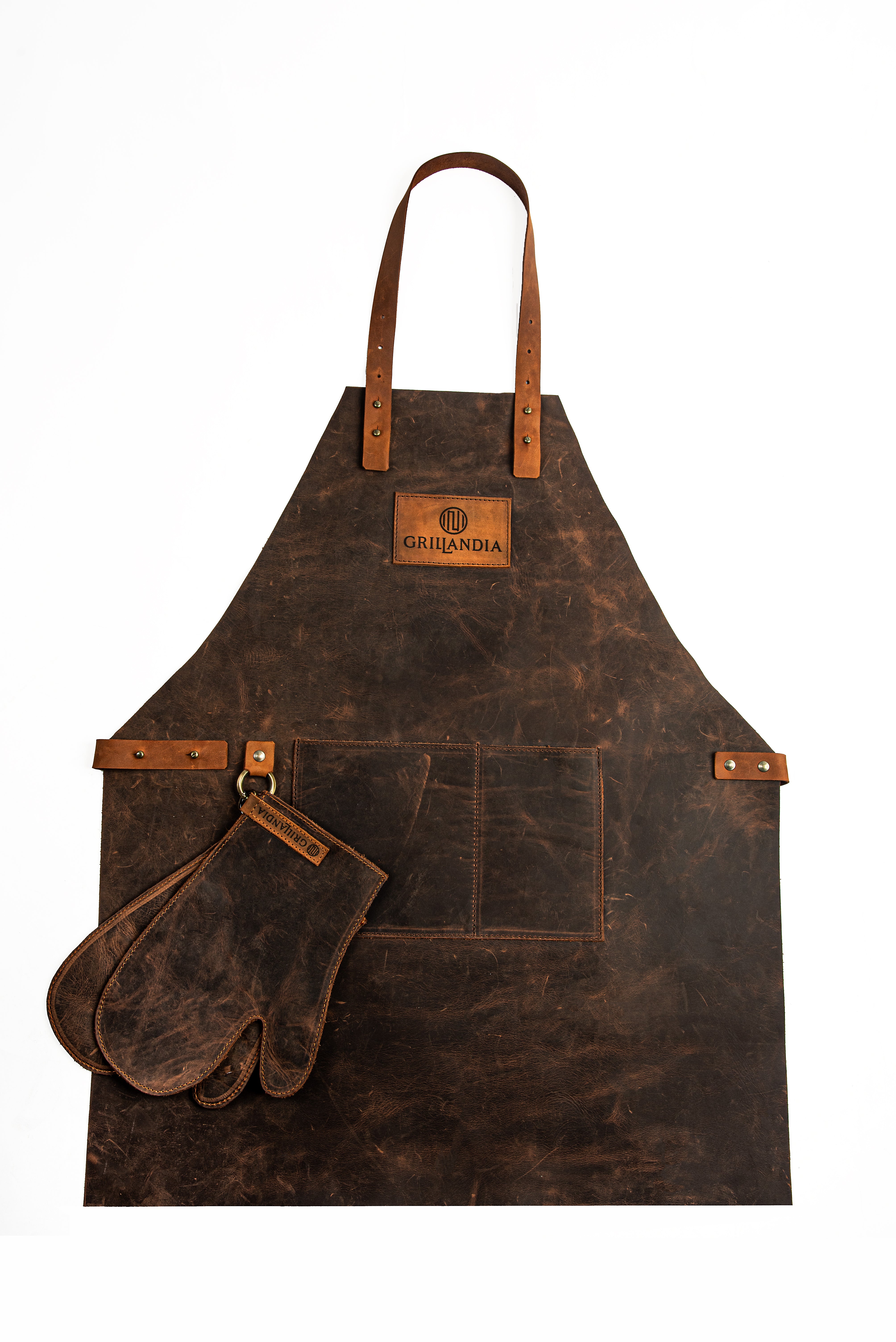 Grillandia BBQ Apron Heavy-Duty Outdoor Cooking Apron with Tool Pockets