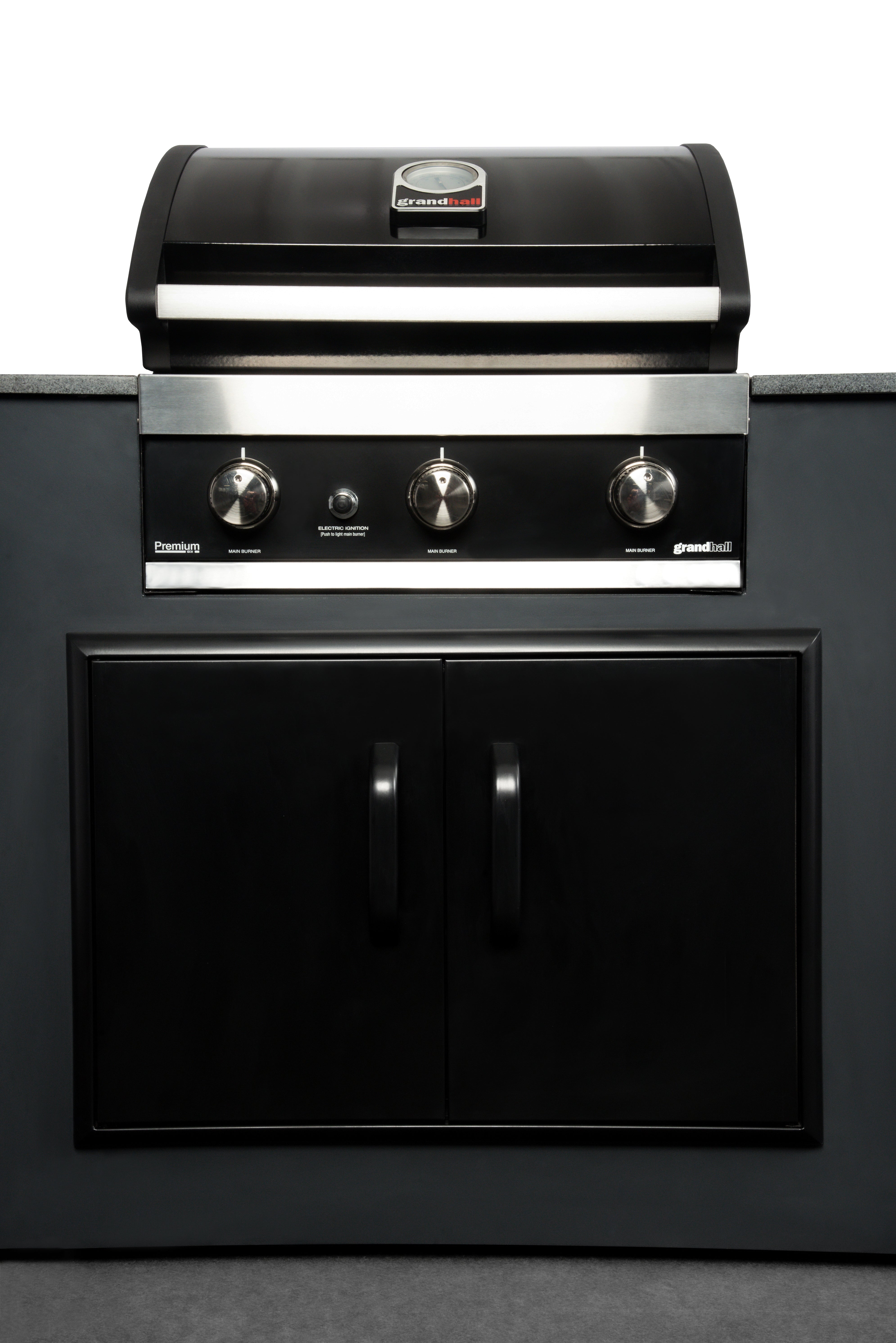 Grillandia Well Done Outdoor Kitchen Island – Full-Size Gas BBQ Station with Granite Worktop - 8.75x17.25x8.75 ft.