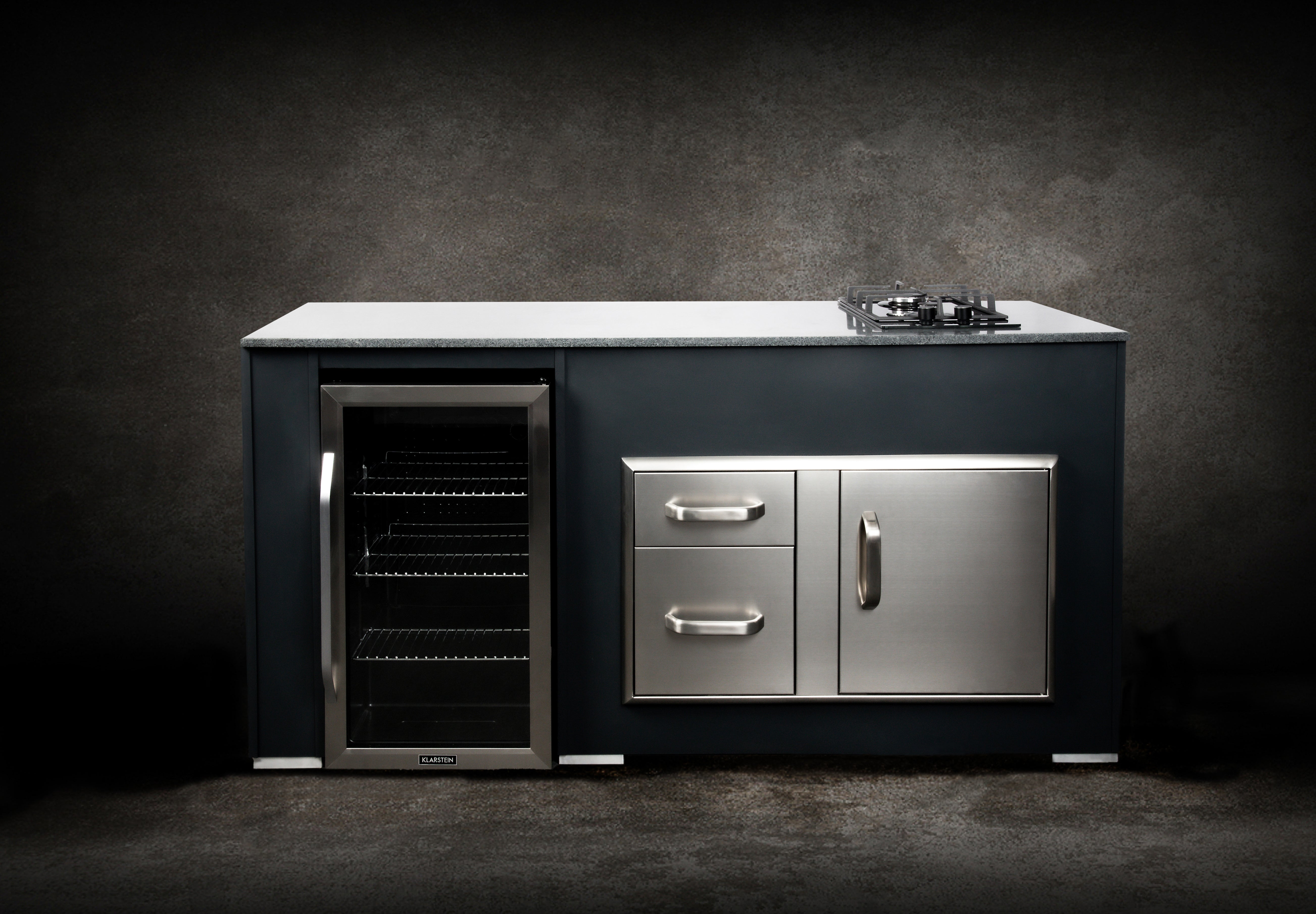 Grillandia Cooler & Gas Unit Outdoor Kitchen Module with Fridge & Gas Cooktop