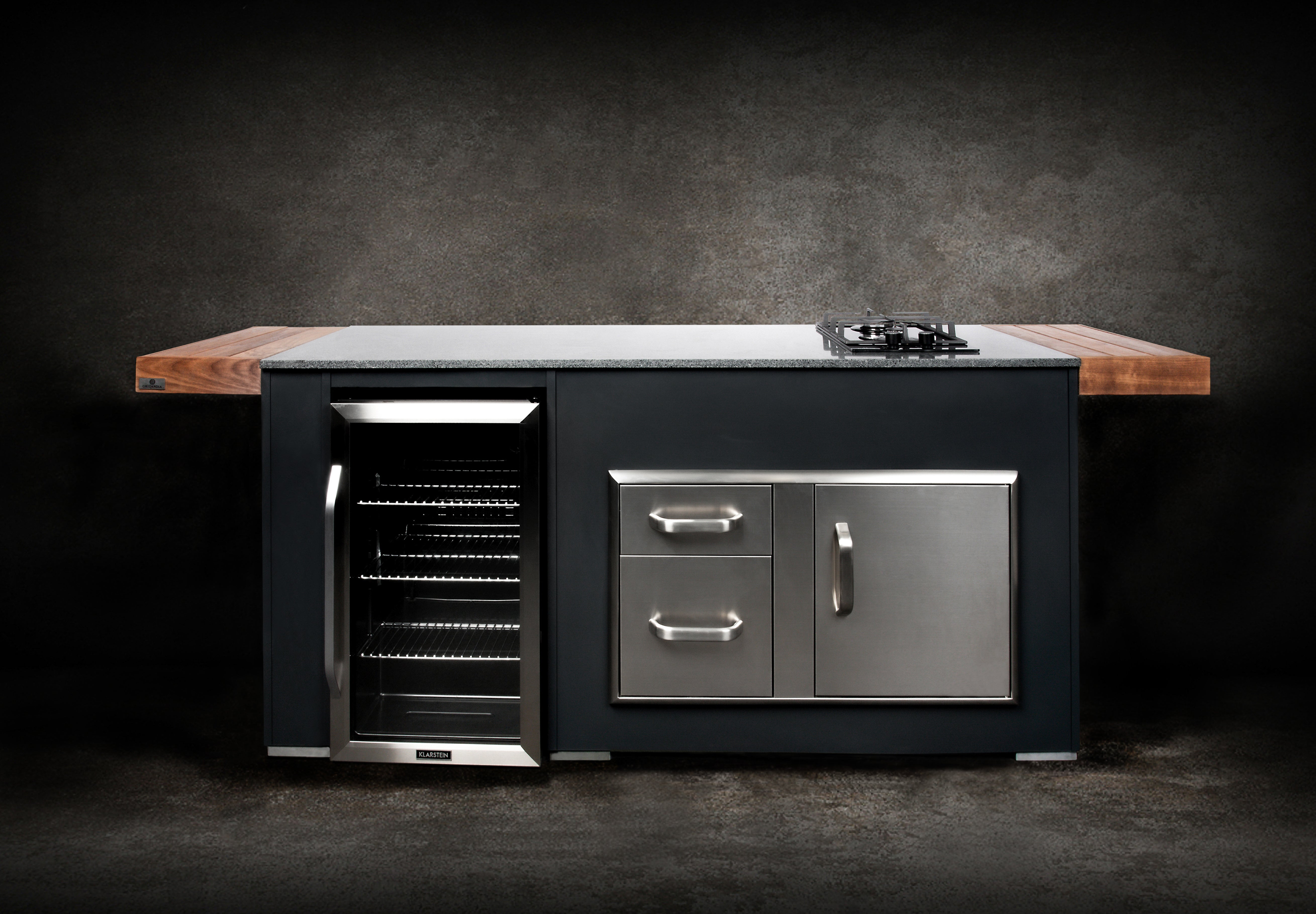 Grillandia Cooler & Gas Unit Outdoor Kitchen Module with Fridge & Gas Cooktop