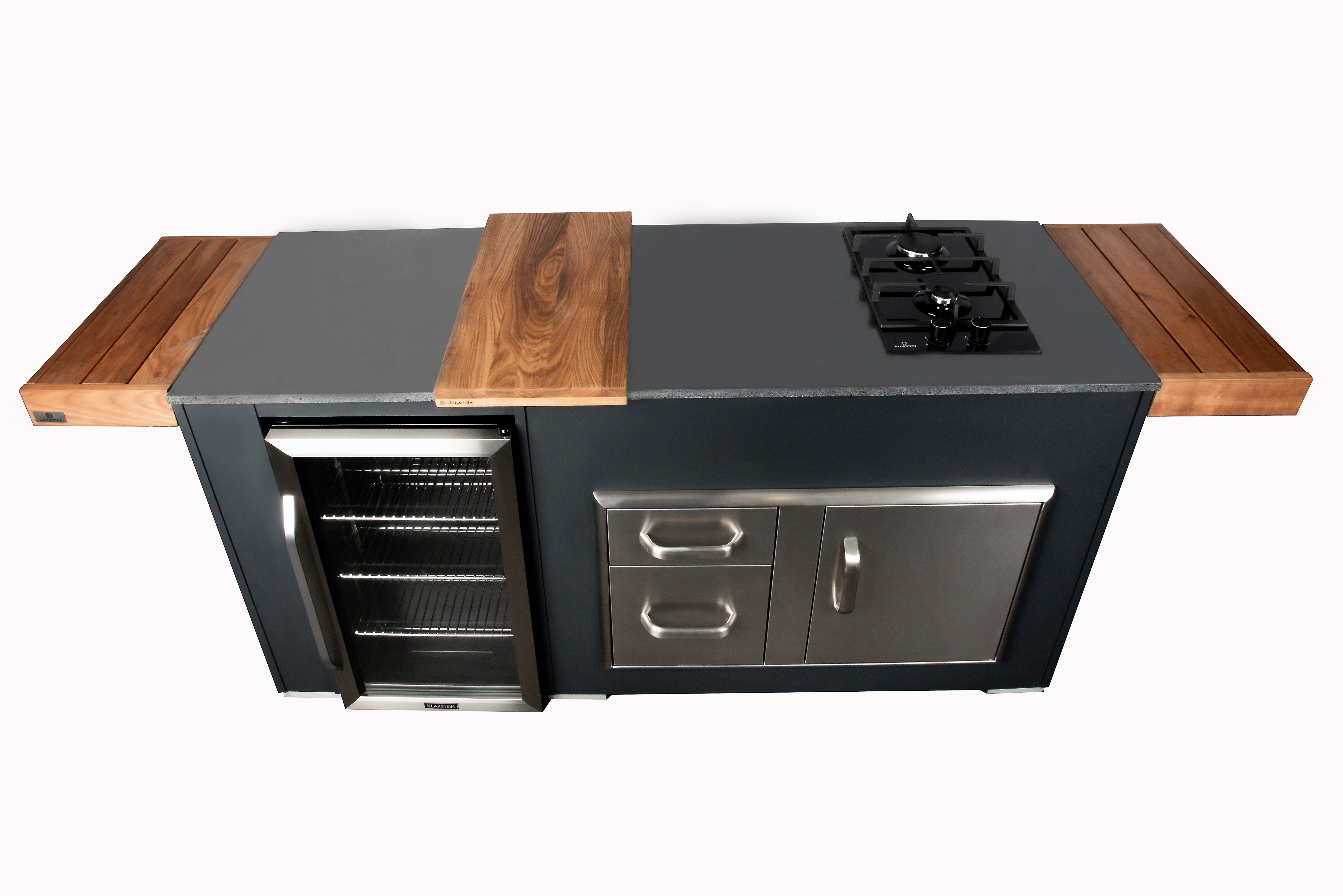 Grillandia Cutting Board Rail Outdoor Kitchen Accessory – Stainless Steel Prep Surface Extension