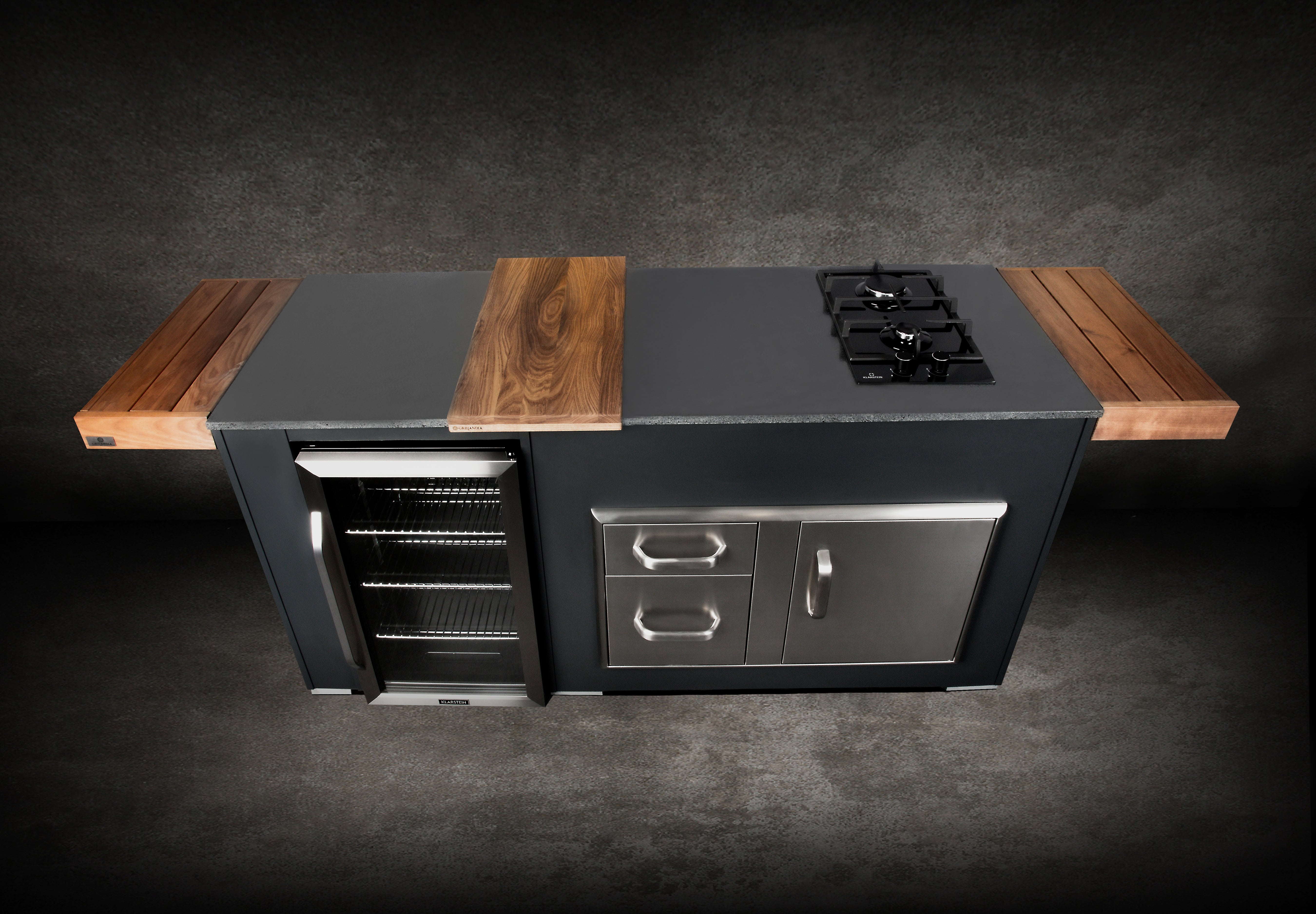 Grillandia Cooler & Gas Unit Outdoor Kitchen Module with Fridge & Gas Cooktop