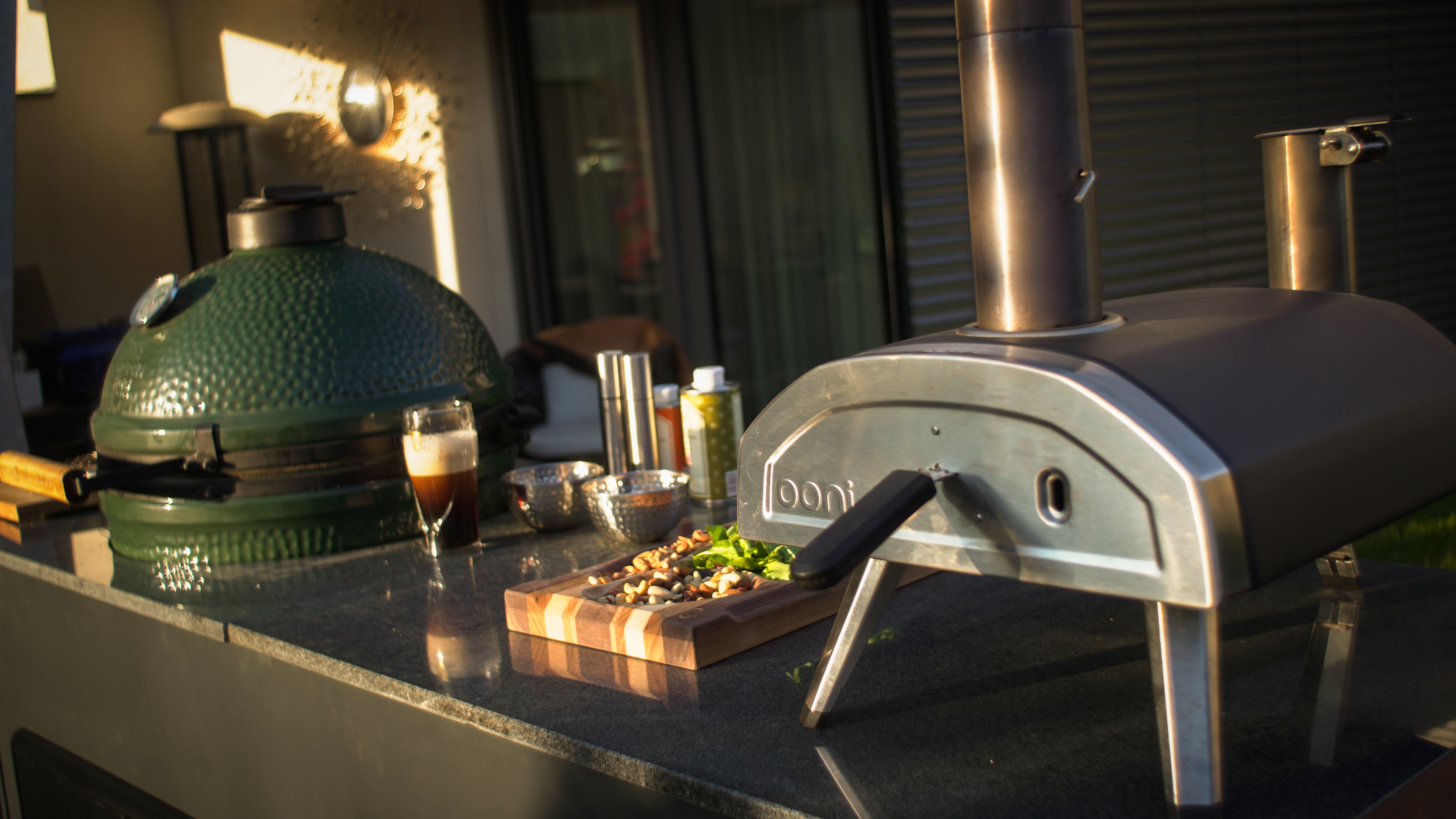 Grillandia Egg Nest Kamado Outdoor Kitchen Island with Ceramic Grill & Sink