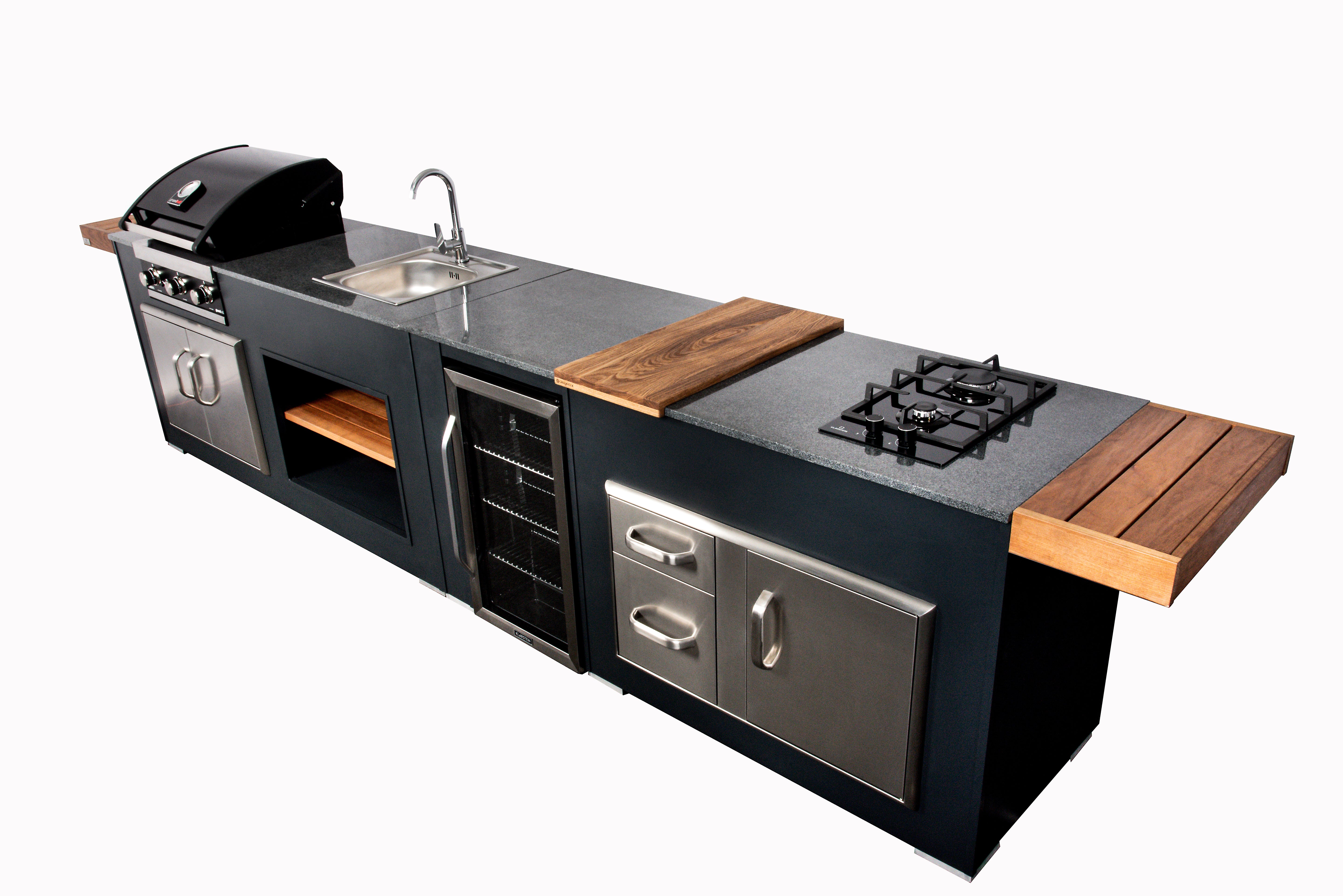 Grillandia Cutting Board Rail Outdoor Kitchen Accessory – Stainless Steel Prep Surface Extension