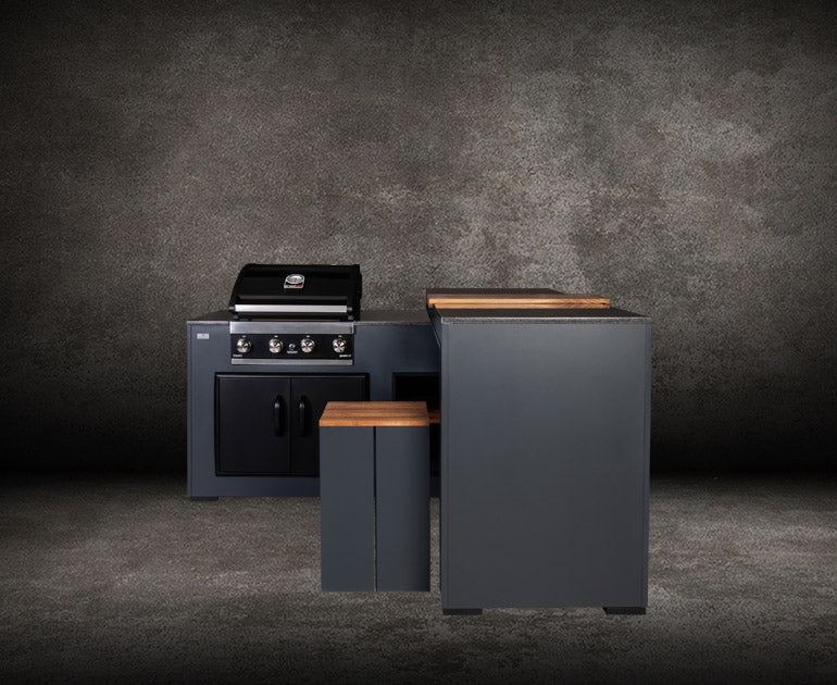 Grillandia Rare Ultimate Outdoor Kitchen – Flexible BBQ Island with Swiveling Bar Counter