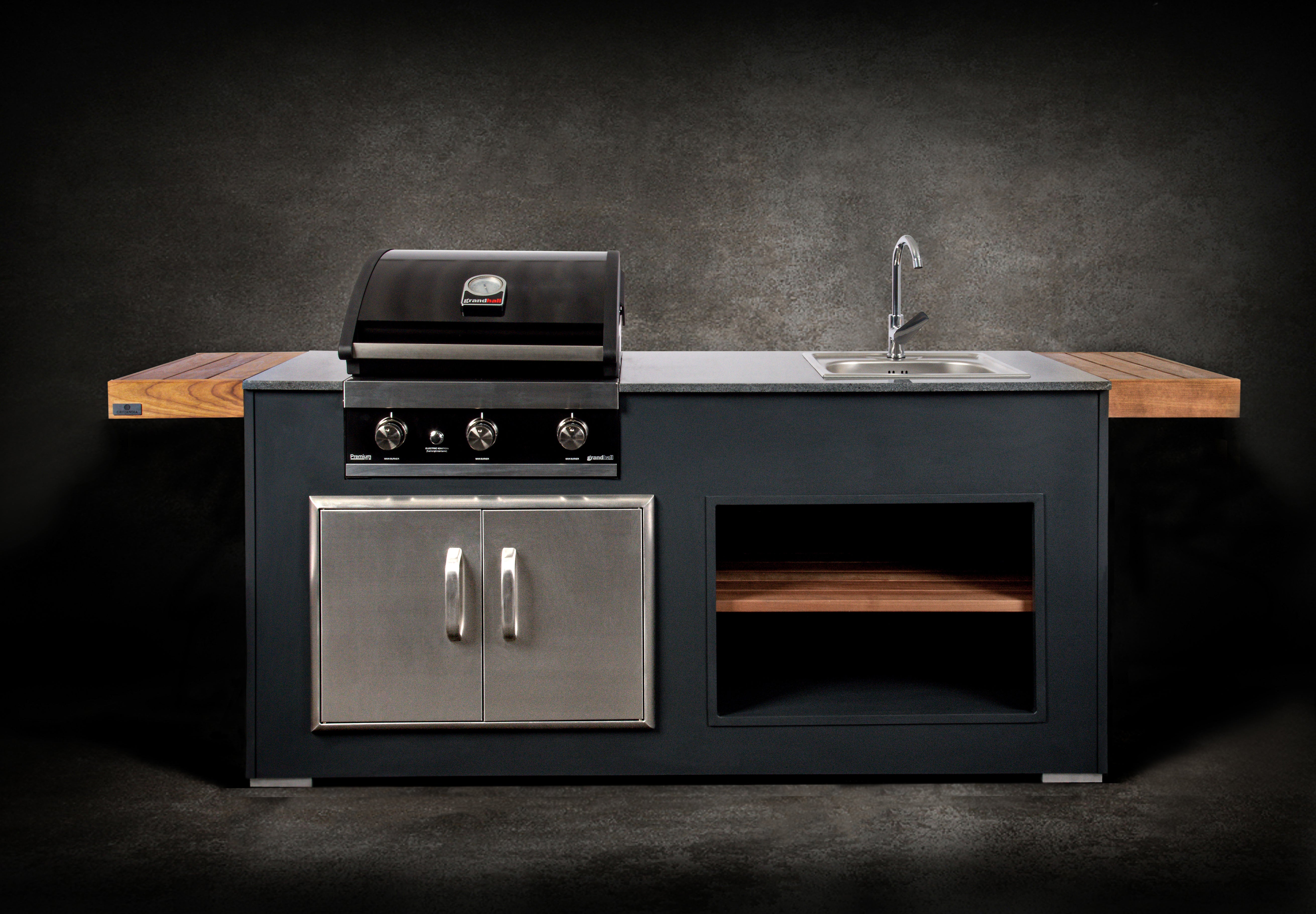 Grillandia Rare Outdoor Kitchen – Entry-Level BBQ Station with Gas Grill & Granite Worktop