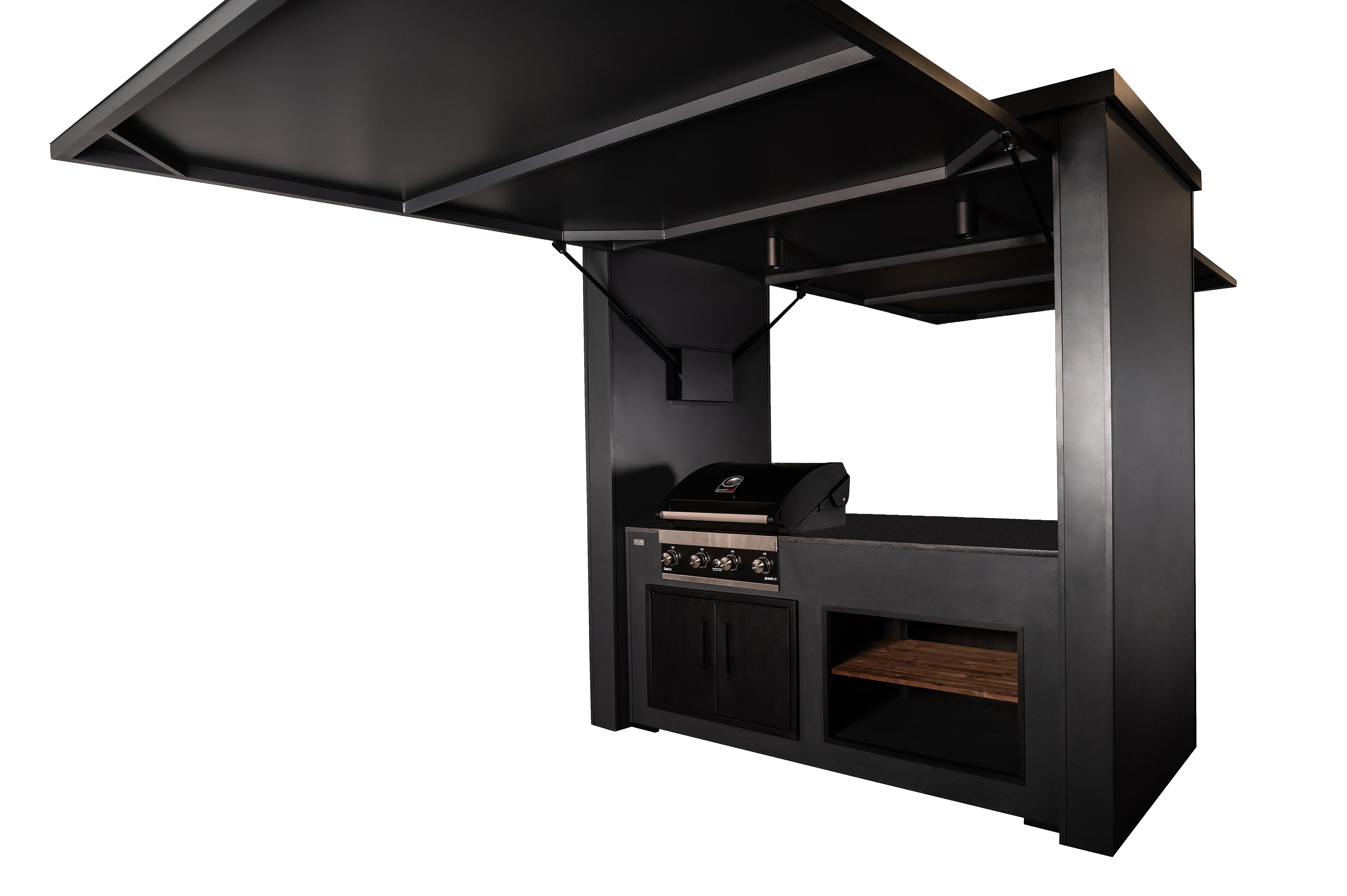 Grillandia Dual Grill Cabana Outdoor Kitchen – Covered BBQ Station for Two Grills