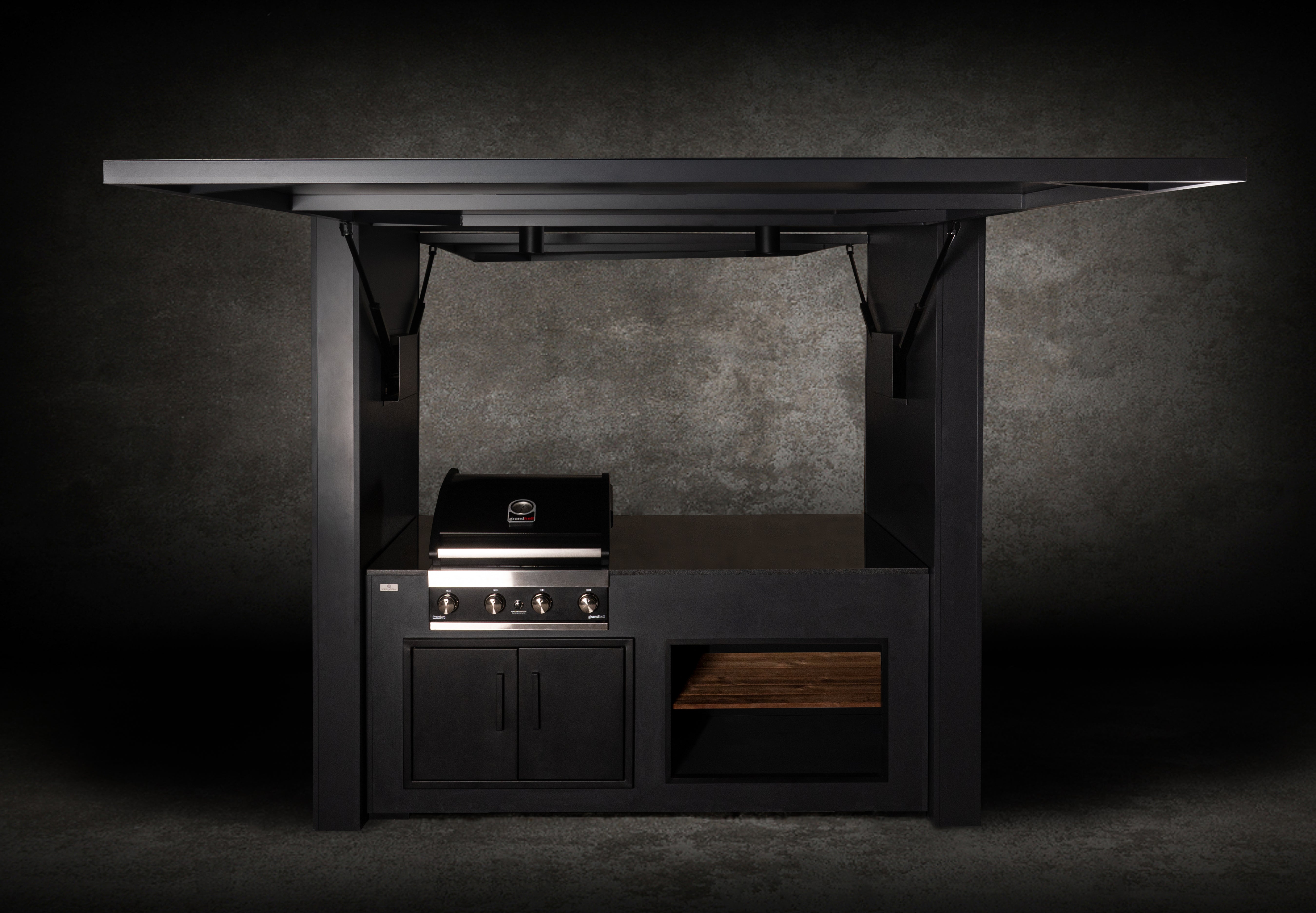 Grillandia Dual Grill Cabana Outdoor Kitchen – Covered BBQ Station for Two Grills