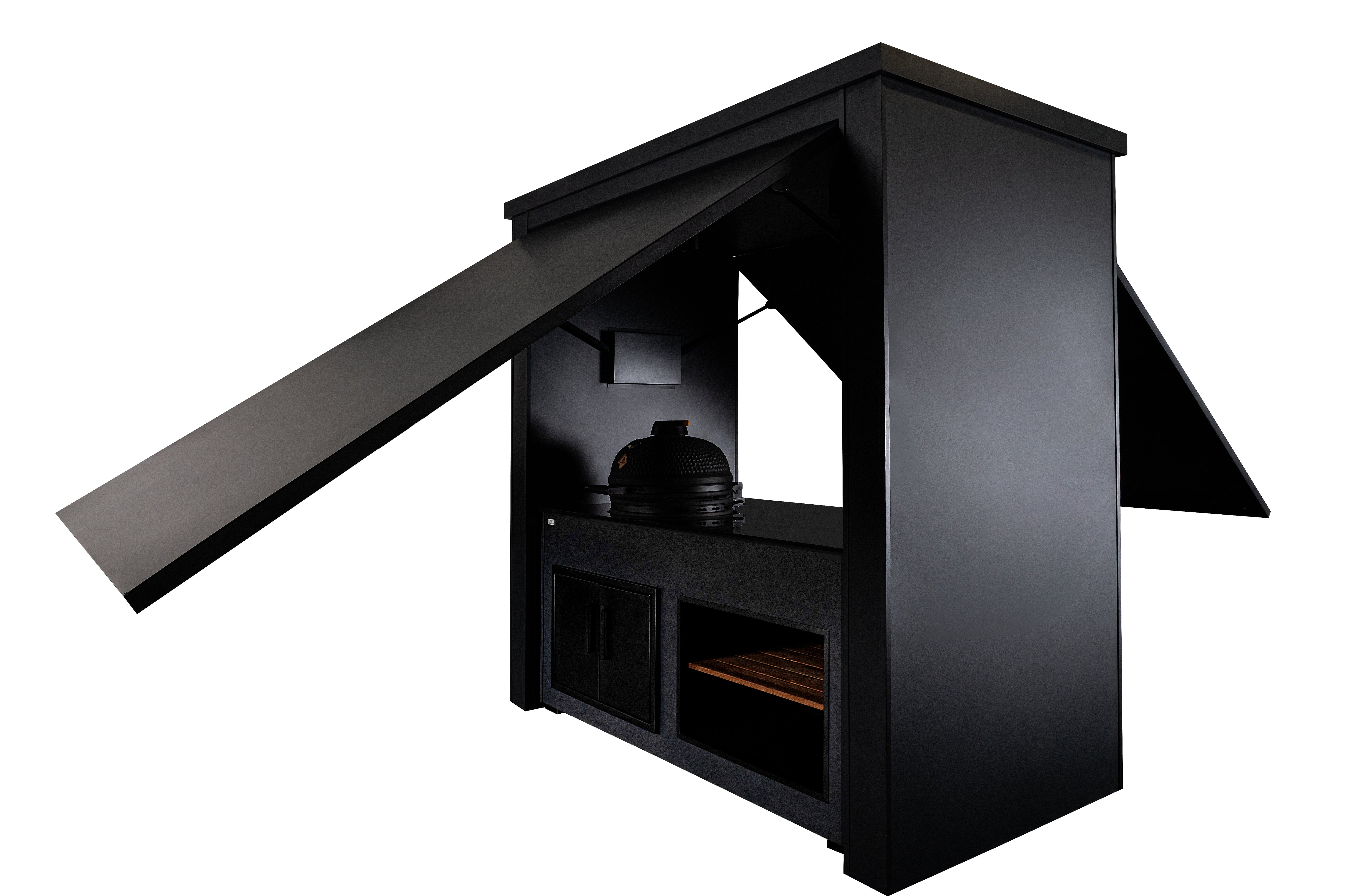 Grillandia Dual Kamado Cabana Outdoor Kitchen with Covered Dual Kamado Stations