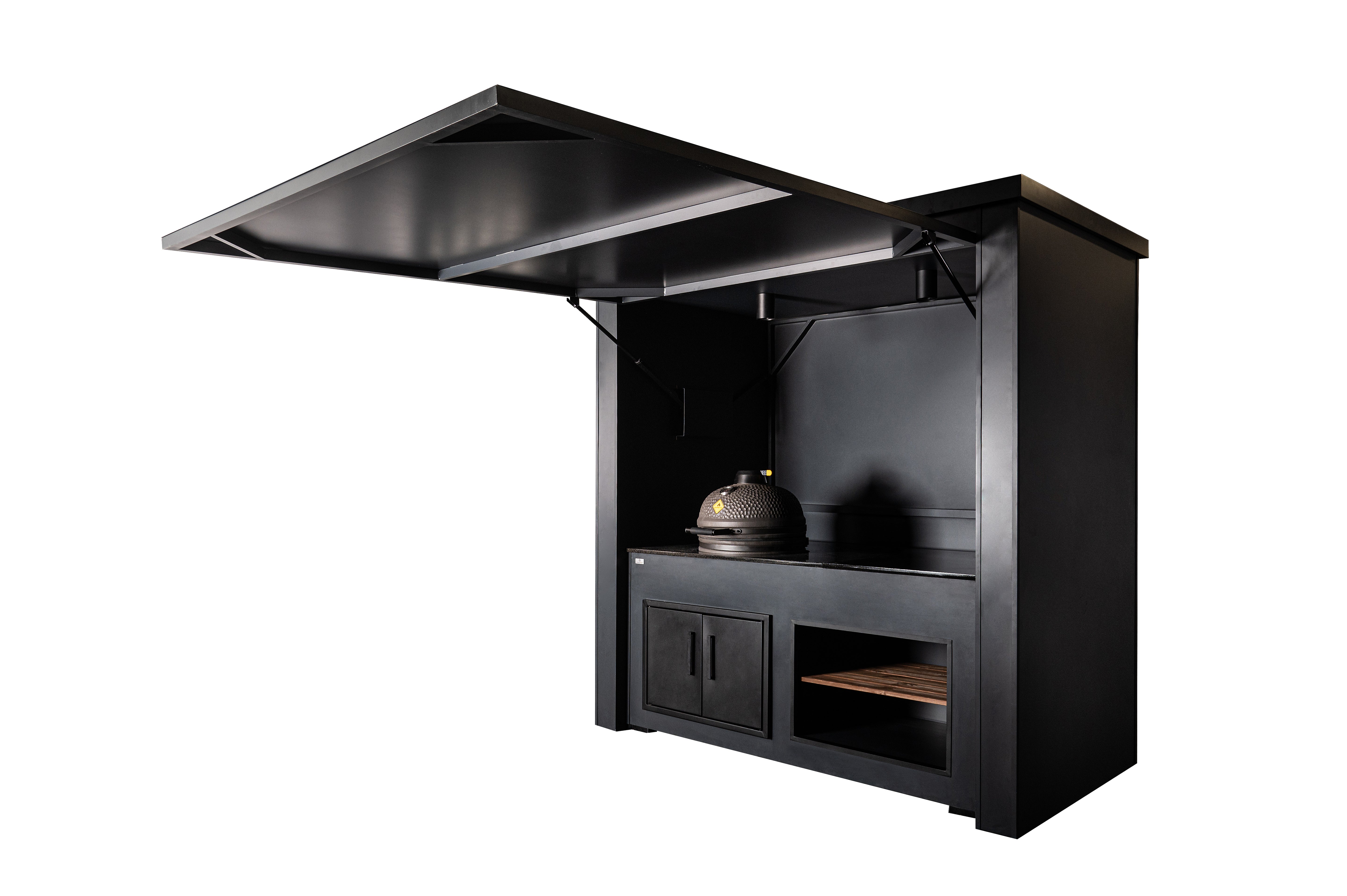 Grillandia Dual Kamado Cabana Outdoor Kitchen with Covered Dual Kamado Stations