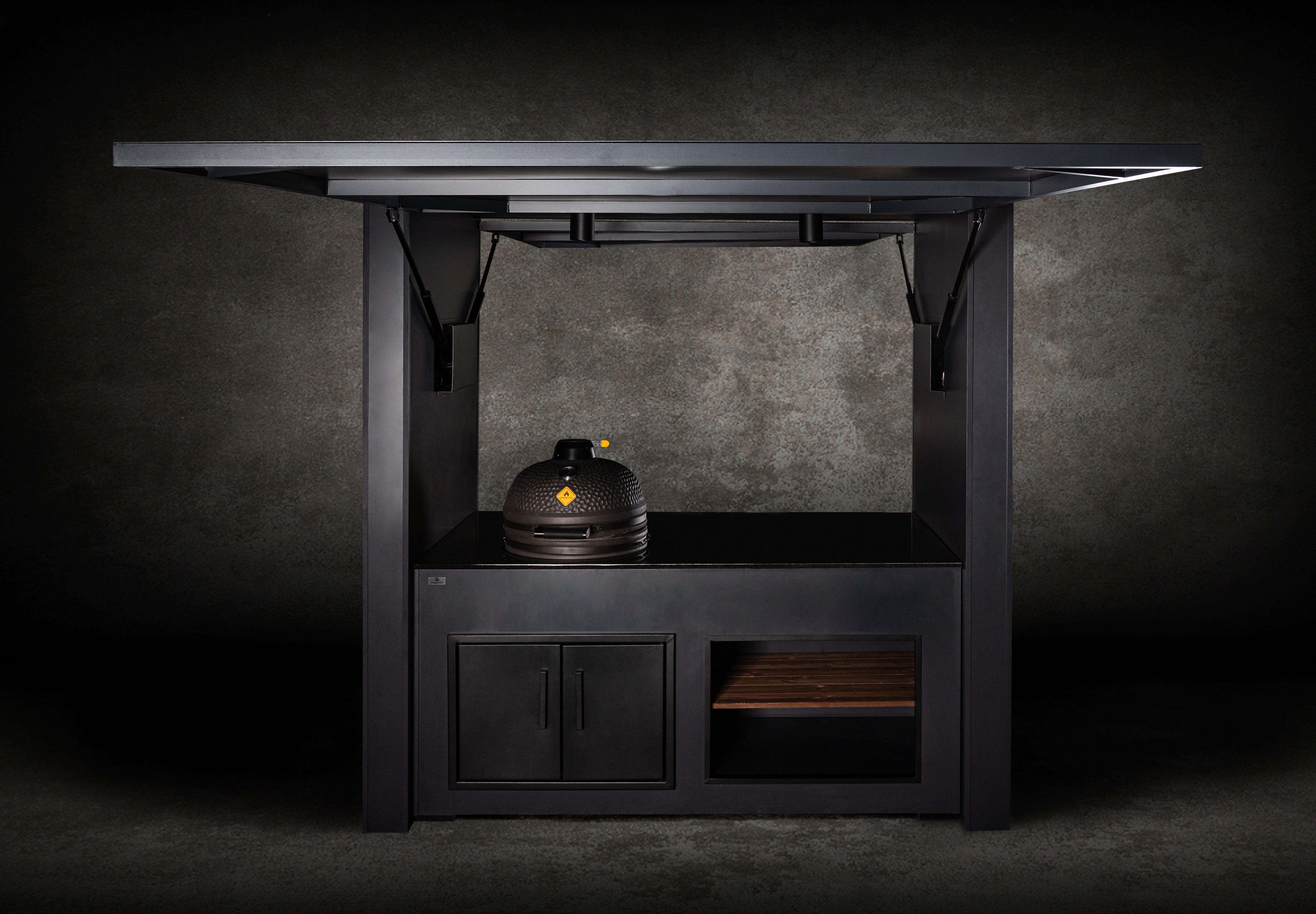 Grillandia Dual Kamado Cabana Outdoor Kitchen with Covered Dual Kamado Stations