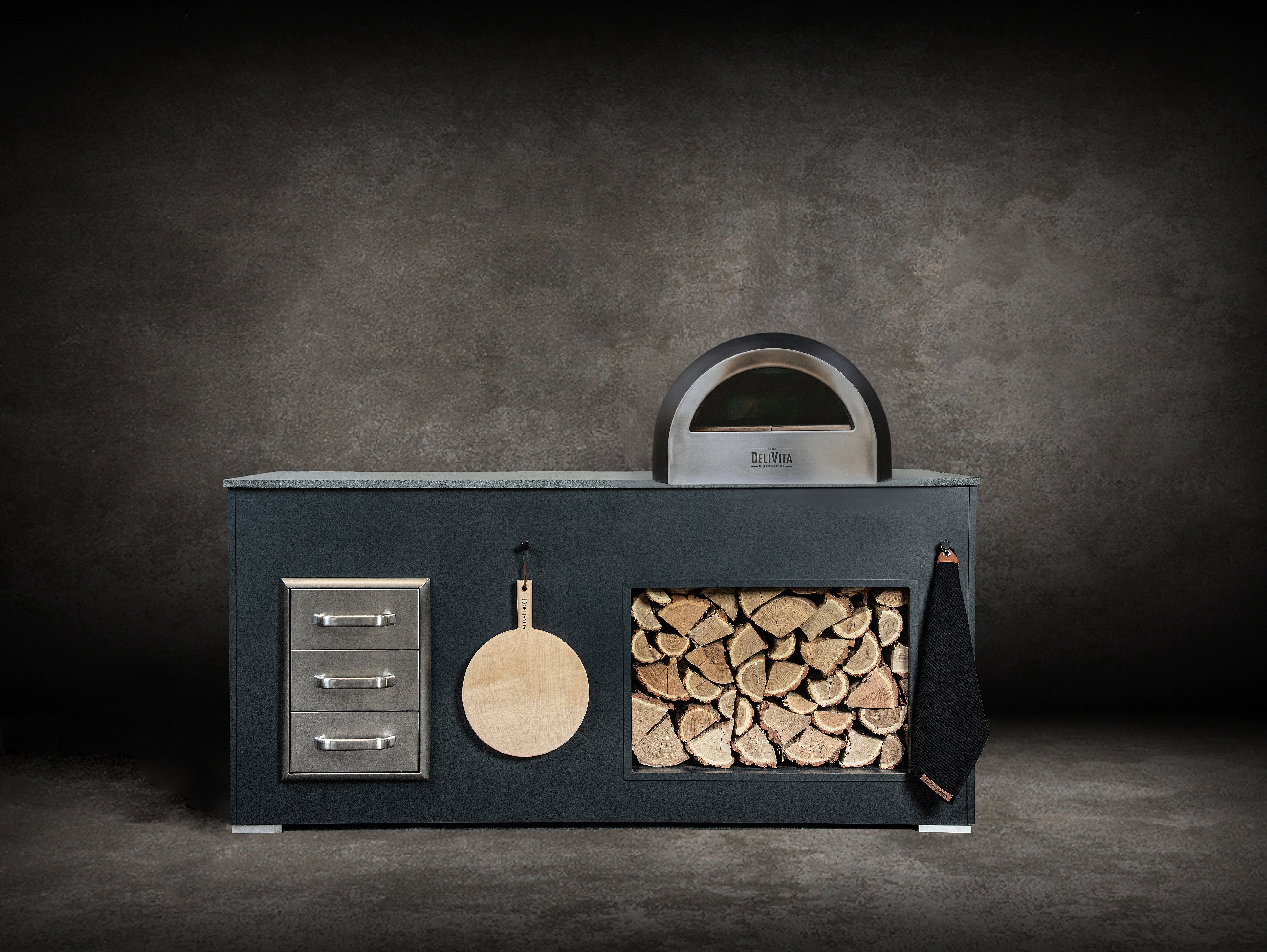 Grillandia Pizza Unit Outdoor Kitchen Module with Ceramic Pizza Oven