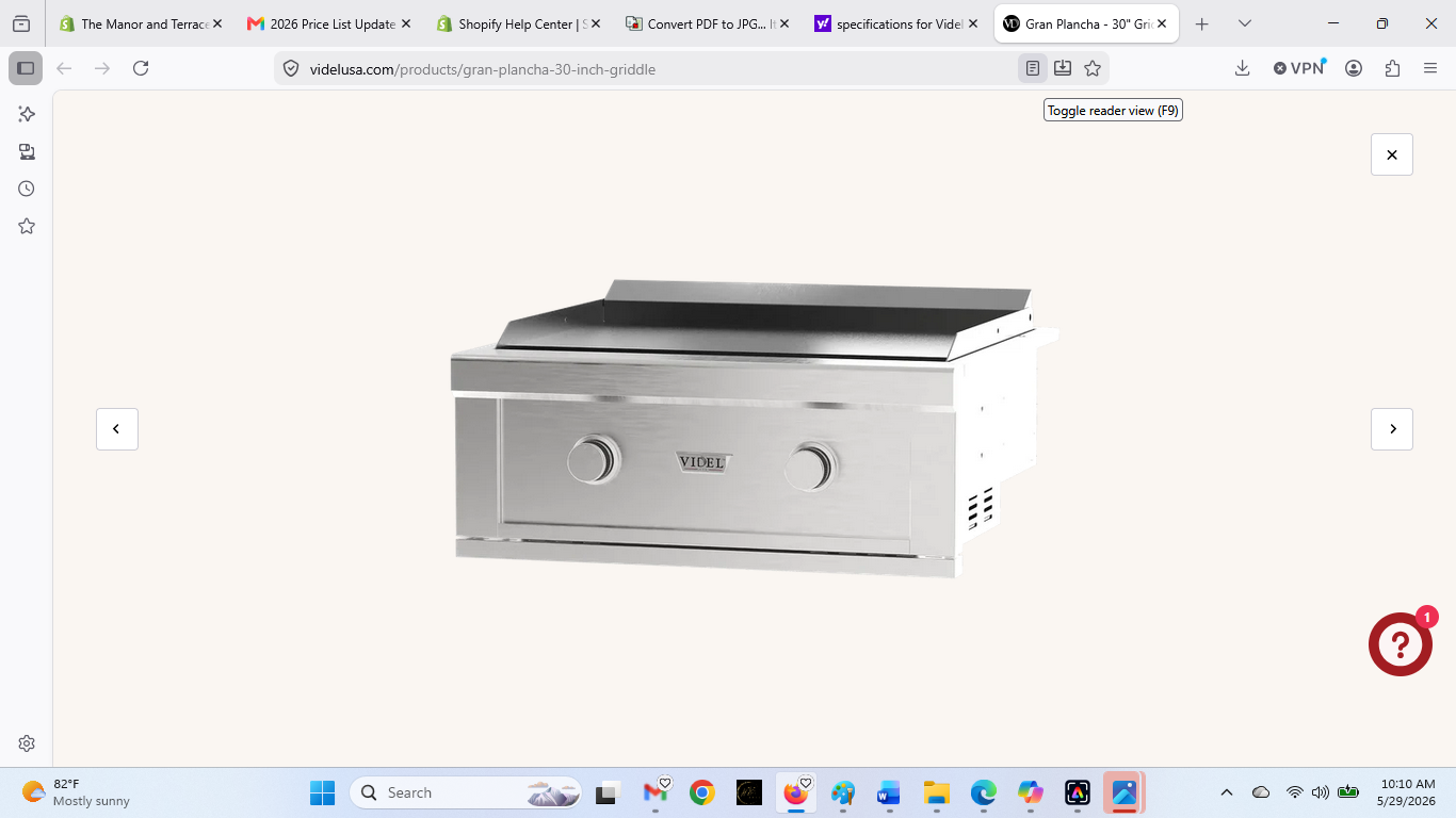 Videl Gran Plancha 30" Flat Top Griddle