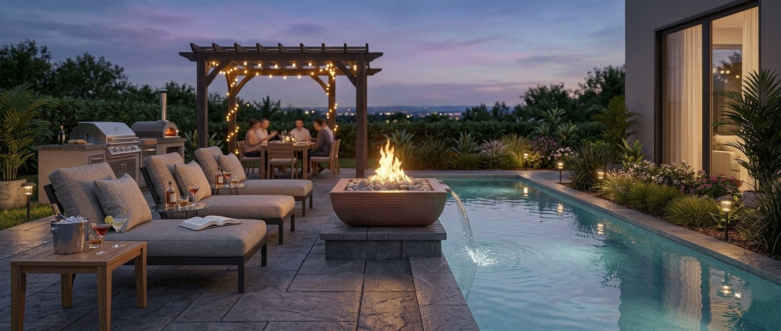 The Outdoor Plus Avalon Wide Spill Fire & Water Bowl – Hammered Copper
