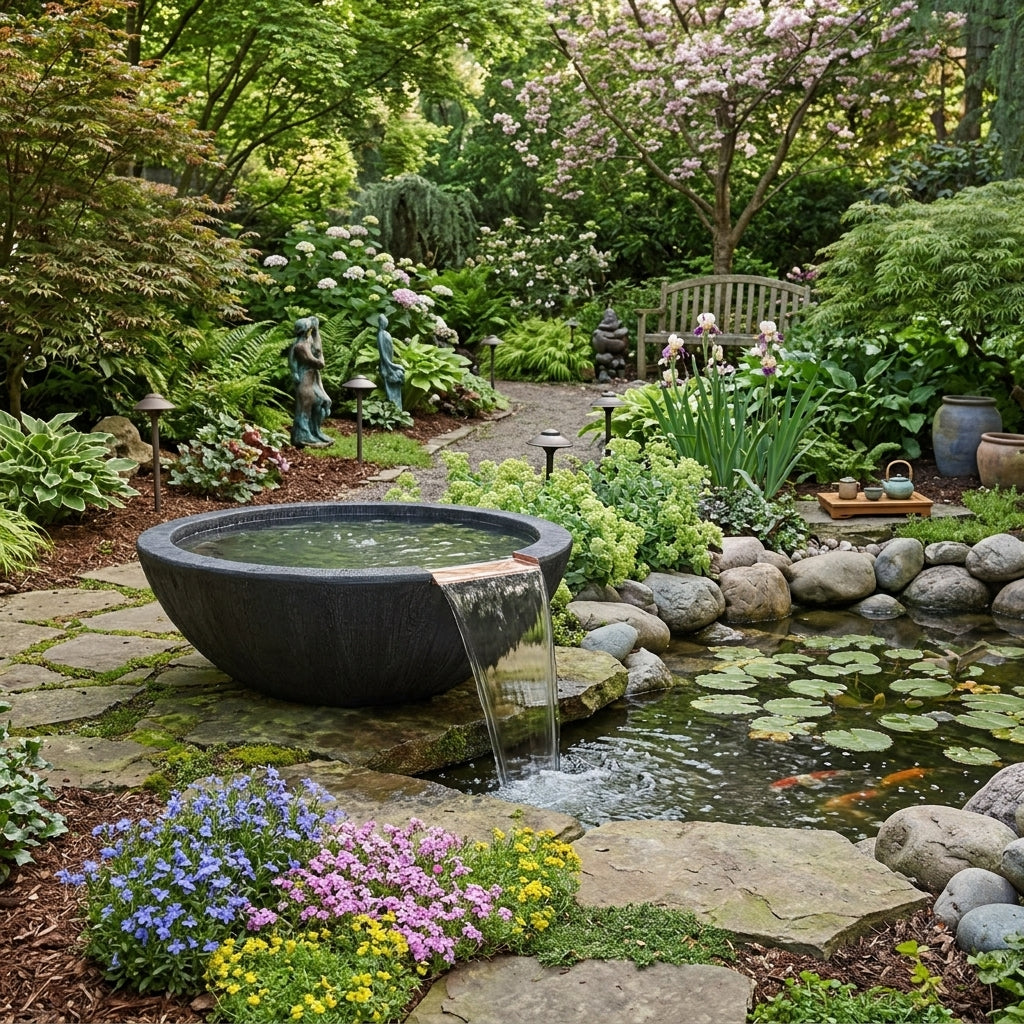 The Outdoor Plus 27" Sedona Woodgrain Water Bowl