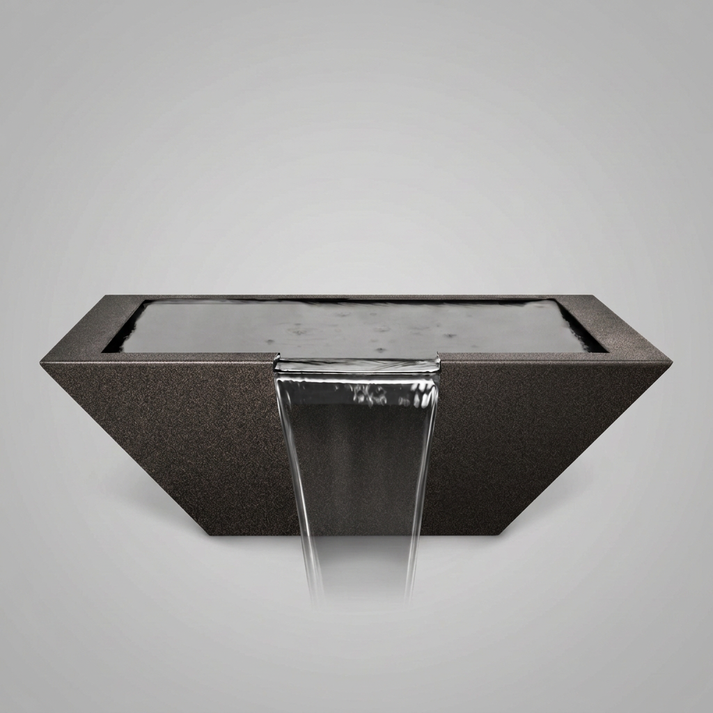 Maya powder-coated water bowl in Java on a soft gray background