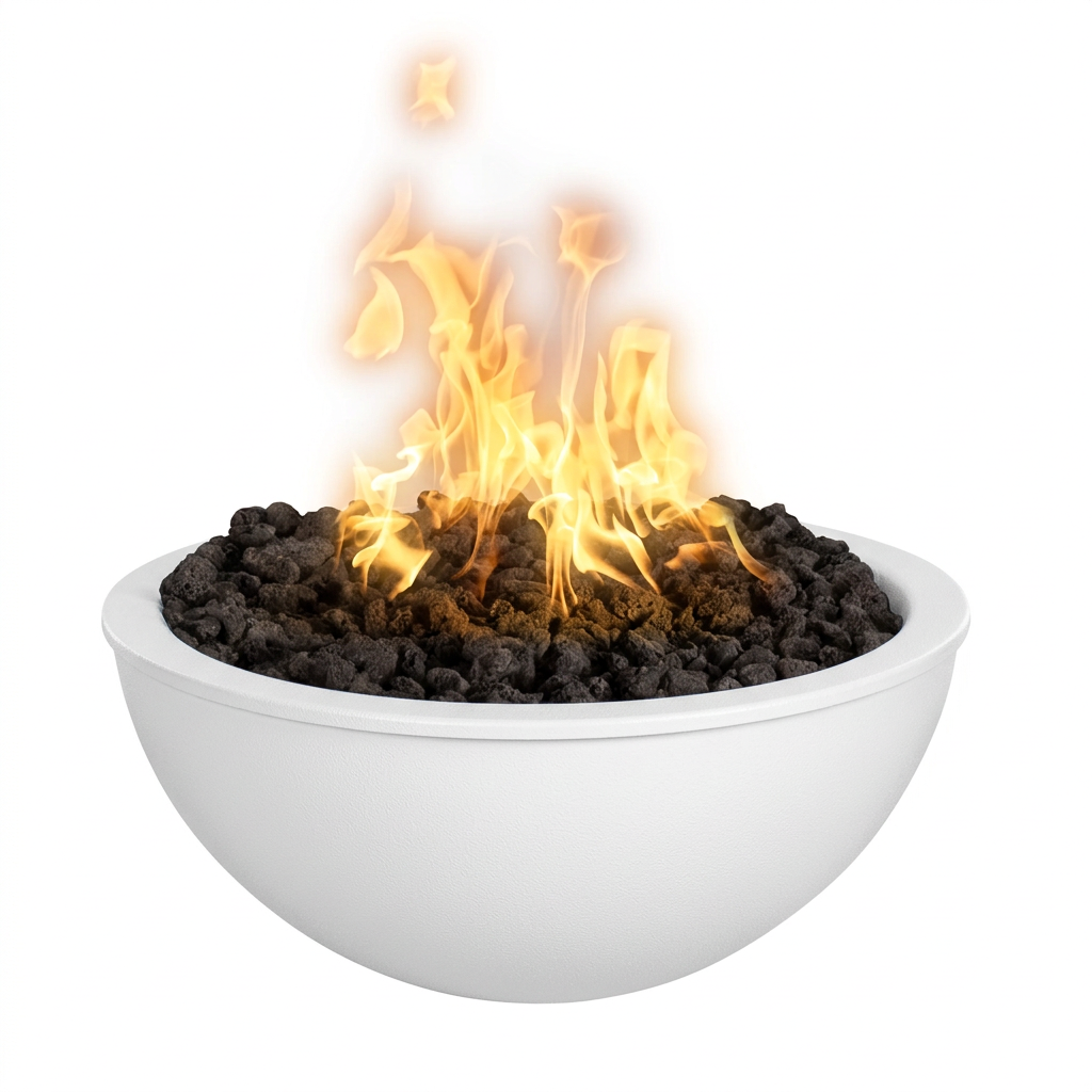 Luna Fire Bowl in White