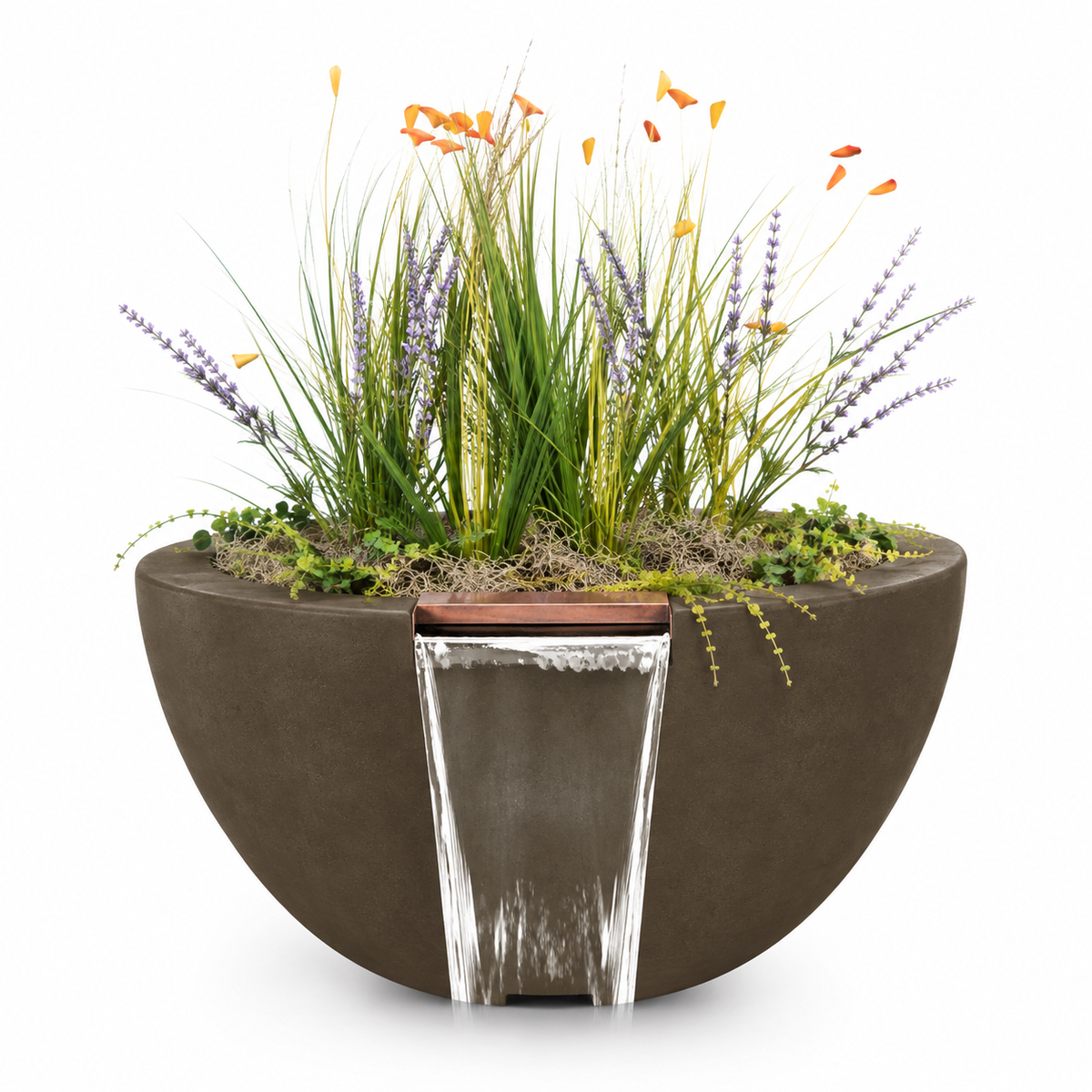 The Outdoor Plus Luna GFRC Planter & Water Bowl