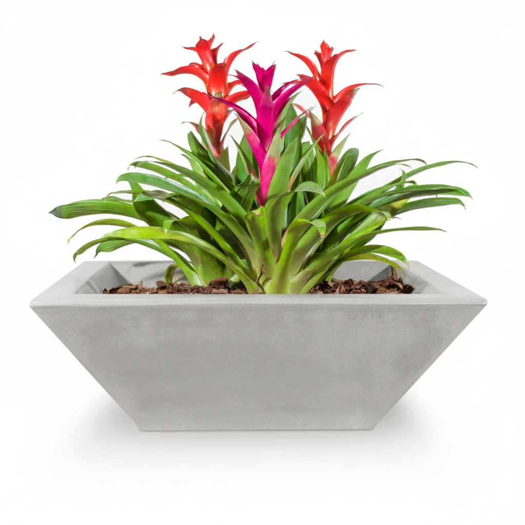 Maya planter bowl in Metallic Pearl GFRC