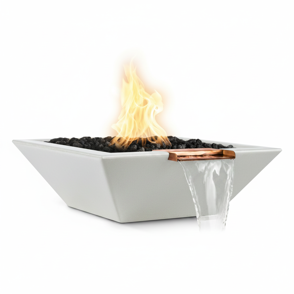Maya GFRC Fire & Water Bowl - Metallic Pearl